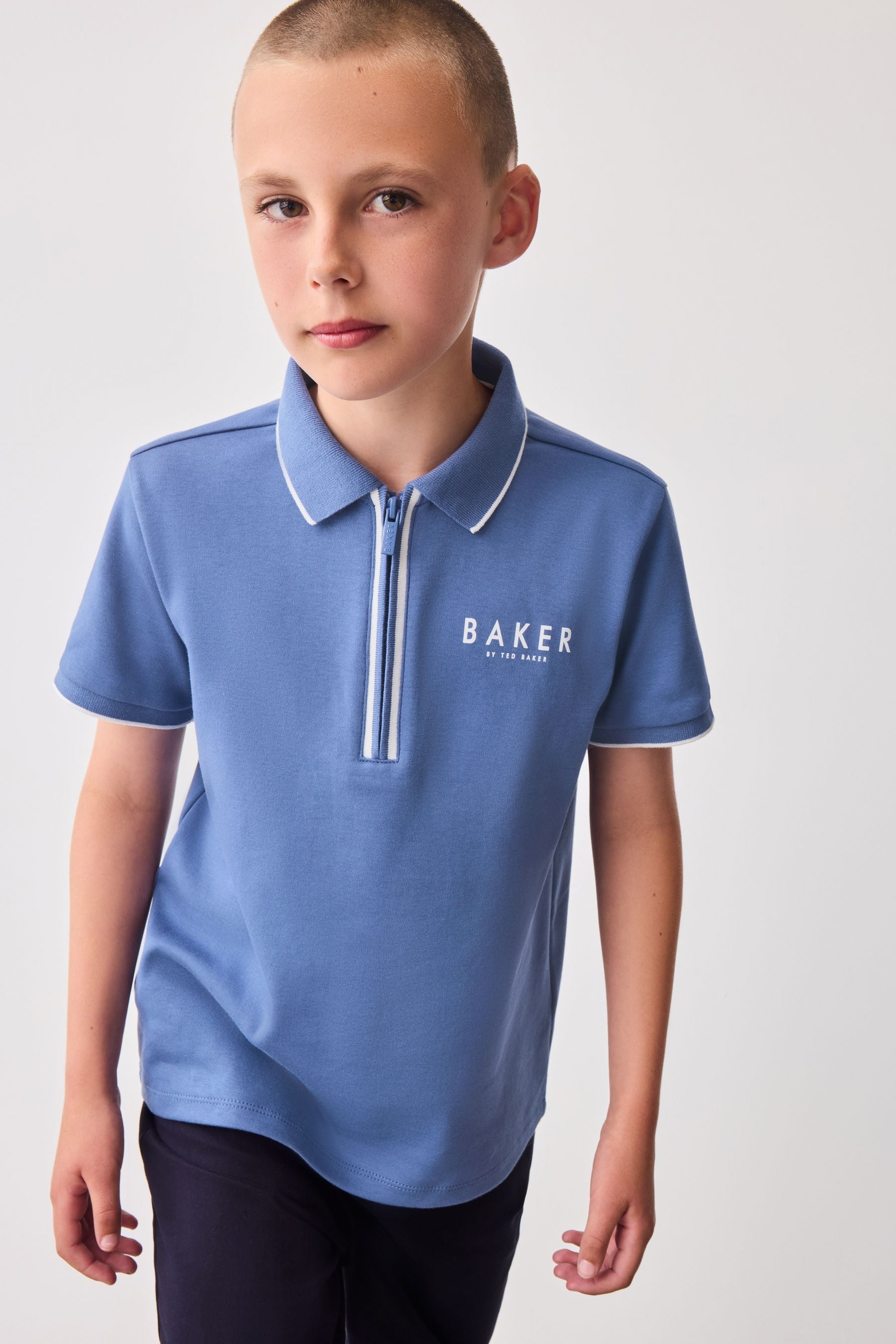 Baker by Ted Baker Blue 100% Cotton Polo Shirt