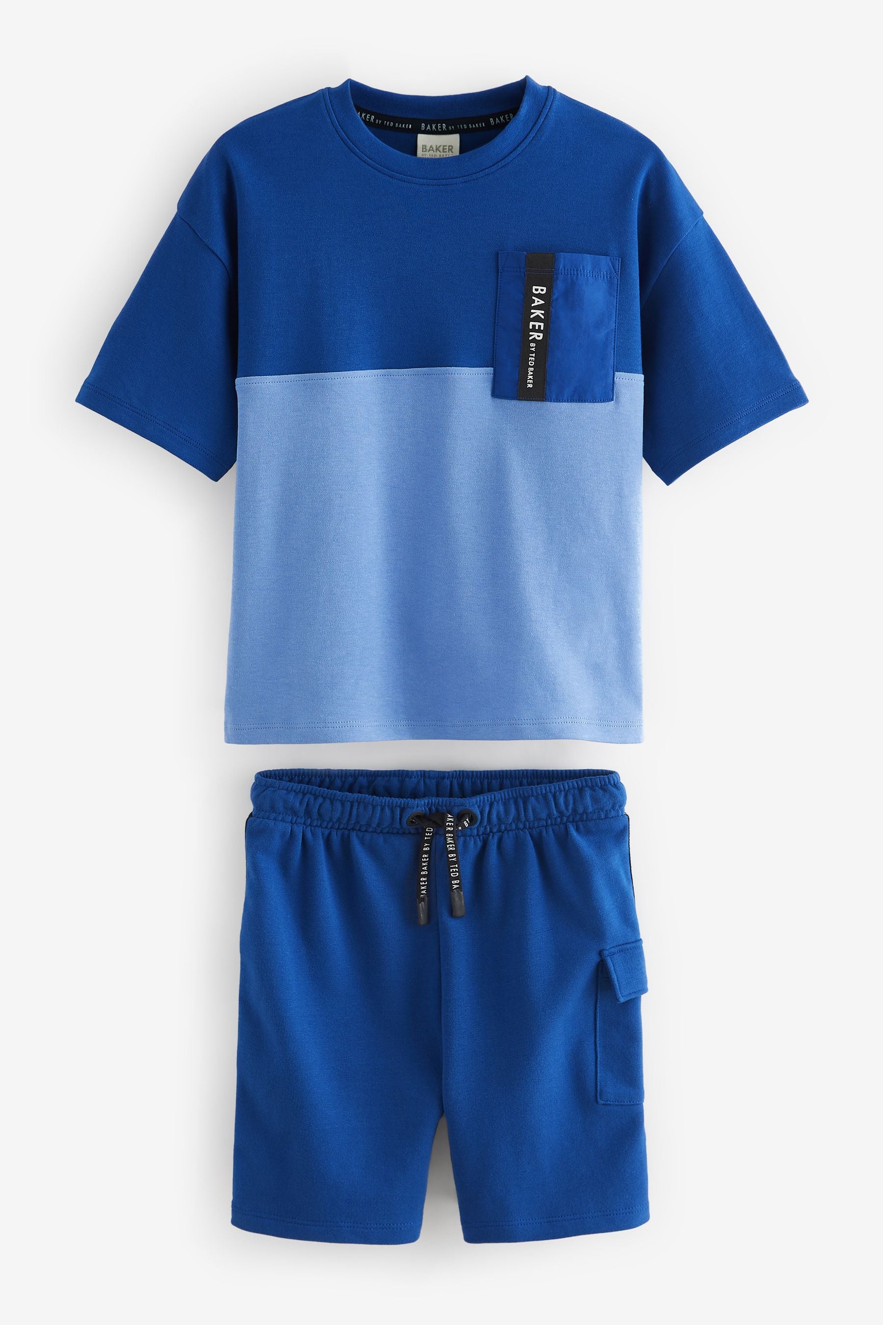 Baker by Ted Baker Blue Colourblock T-Shirt and Shorts Set