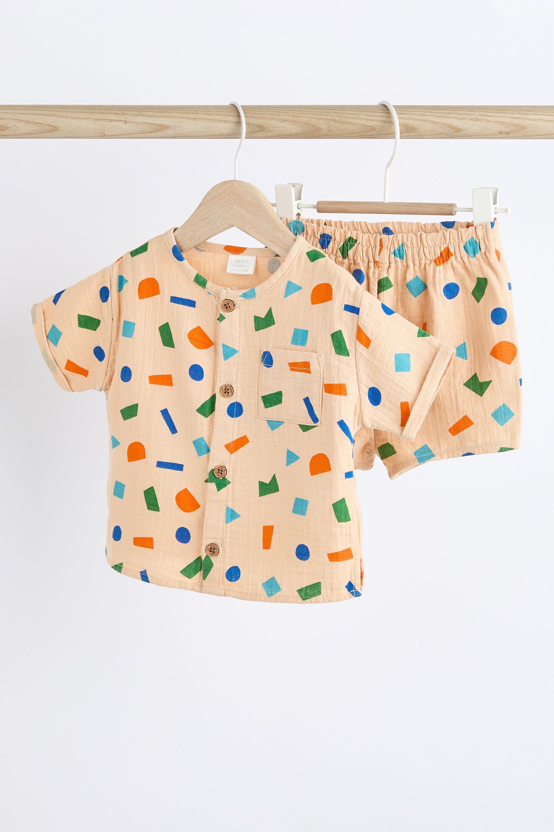 Cream/Bright Shape Top And Shorts Set (0mths-2yrs)