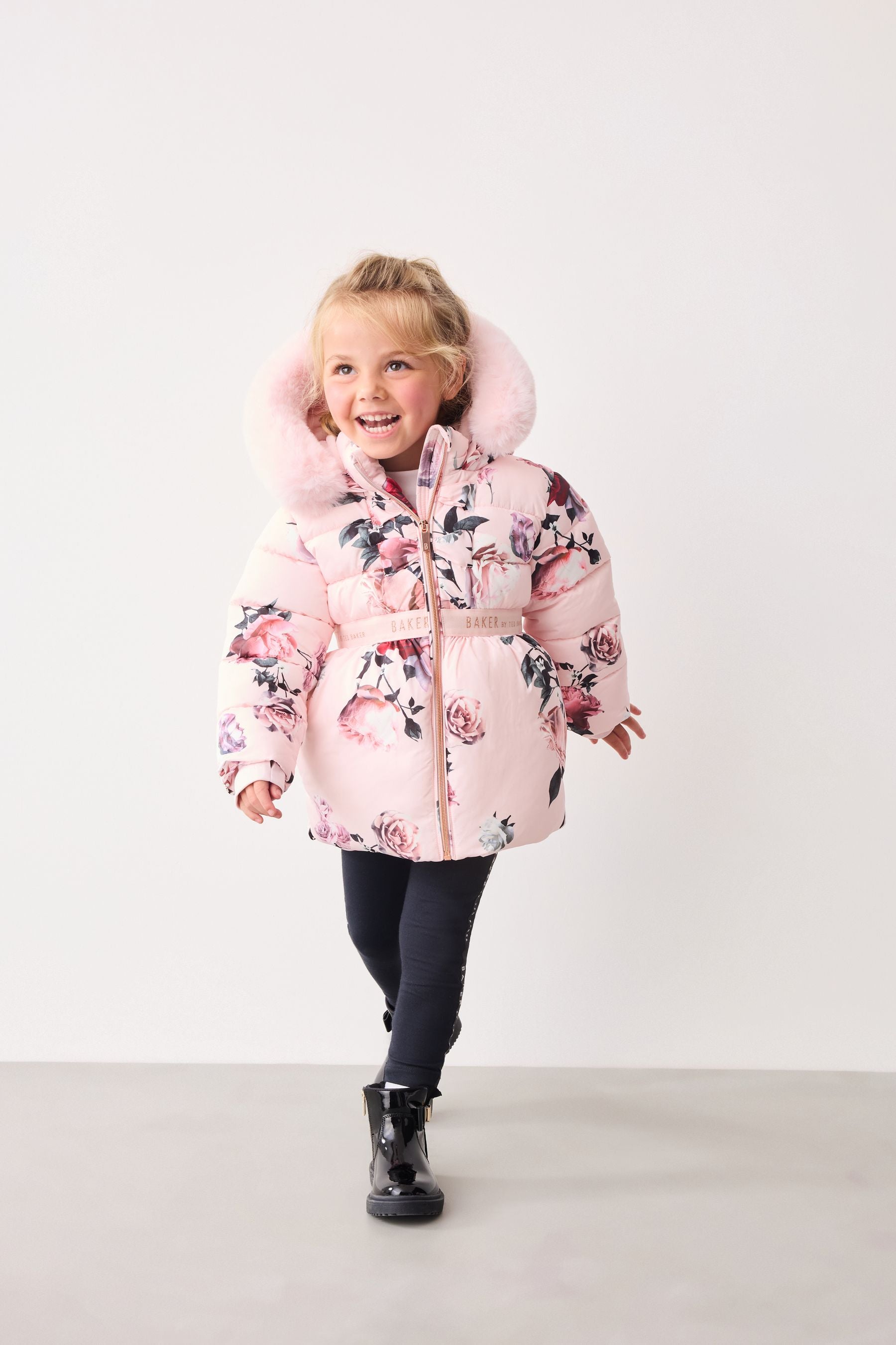 Pink Baker by Ted Baker Pink Floral Padded Coat