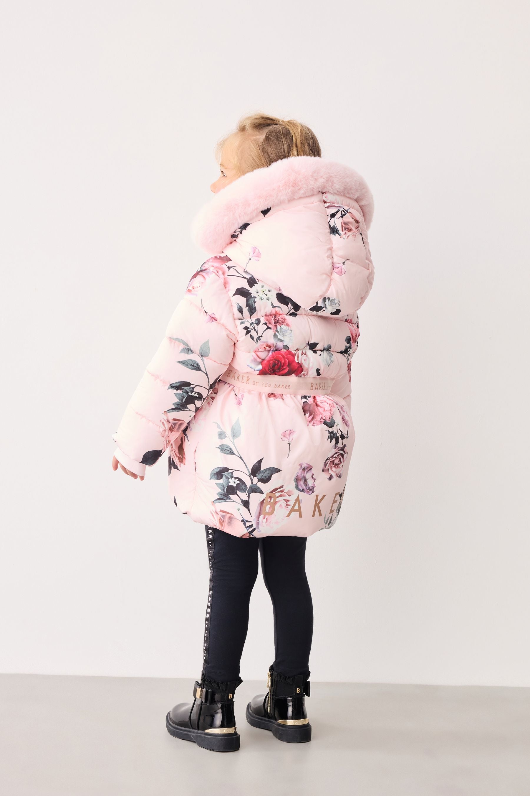 Pink Baker by Ted Baker Pink Floral Padded Coat