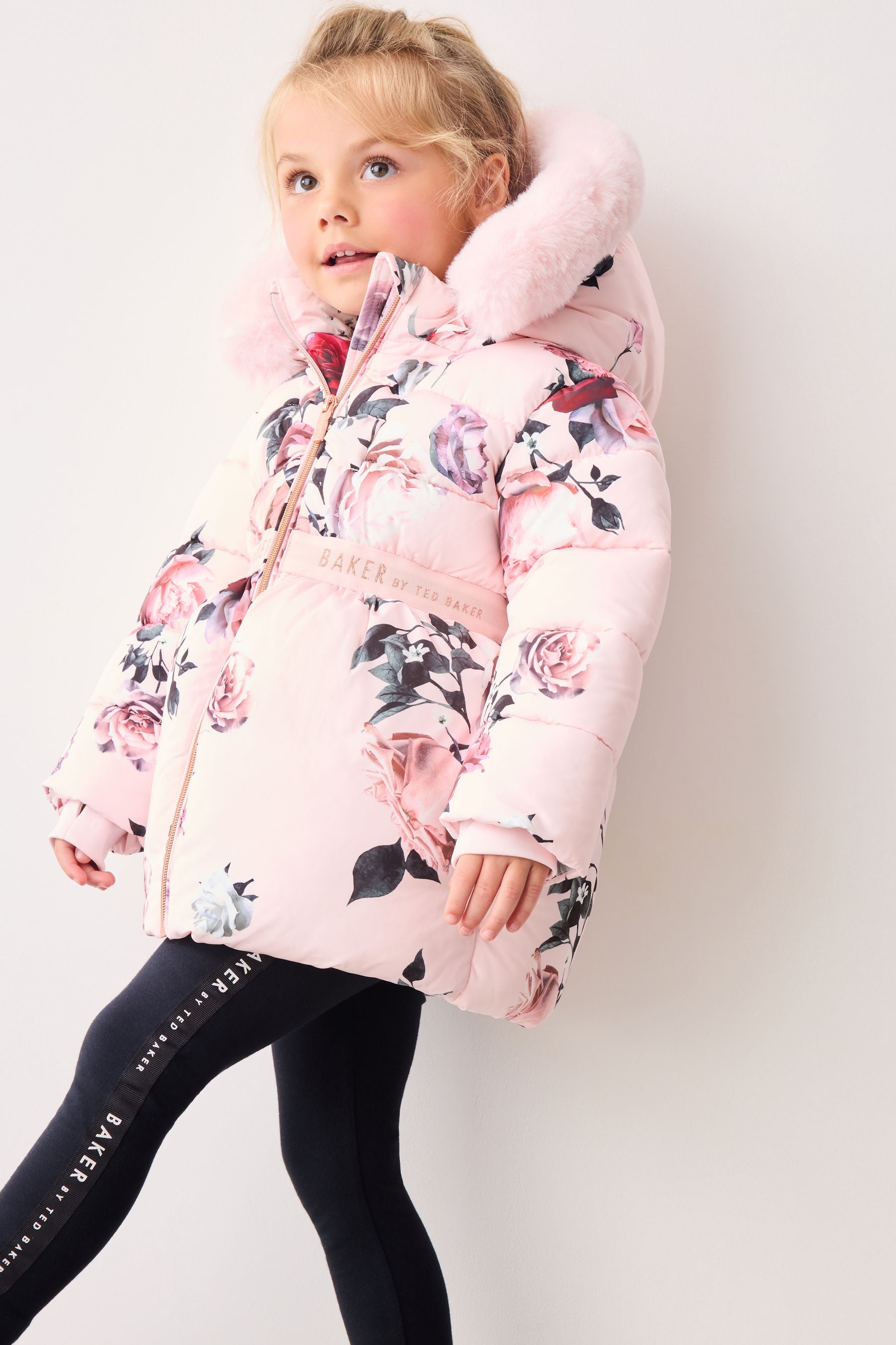 Pink Baker by Ted Baker Pink Floral Padded Coat