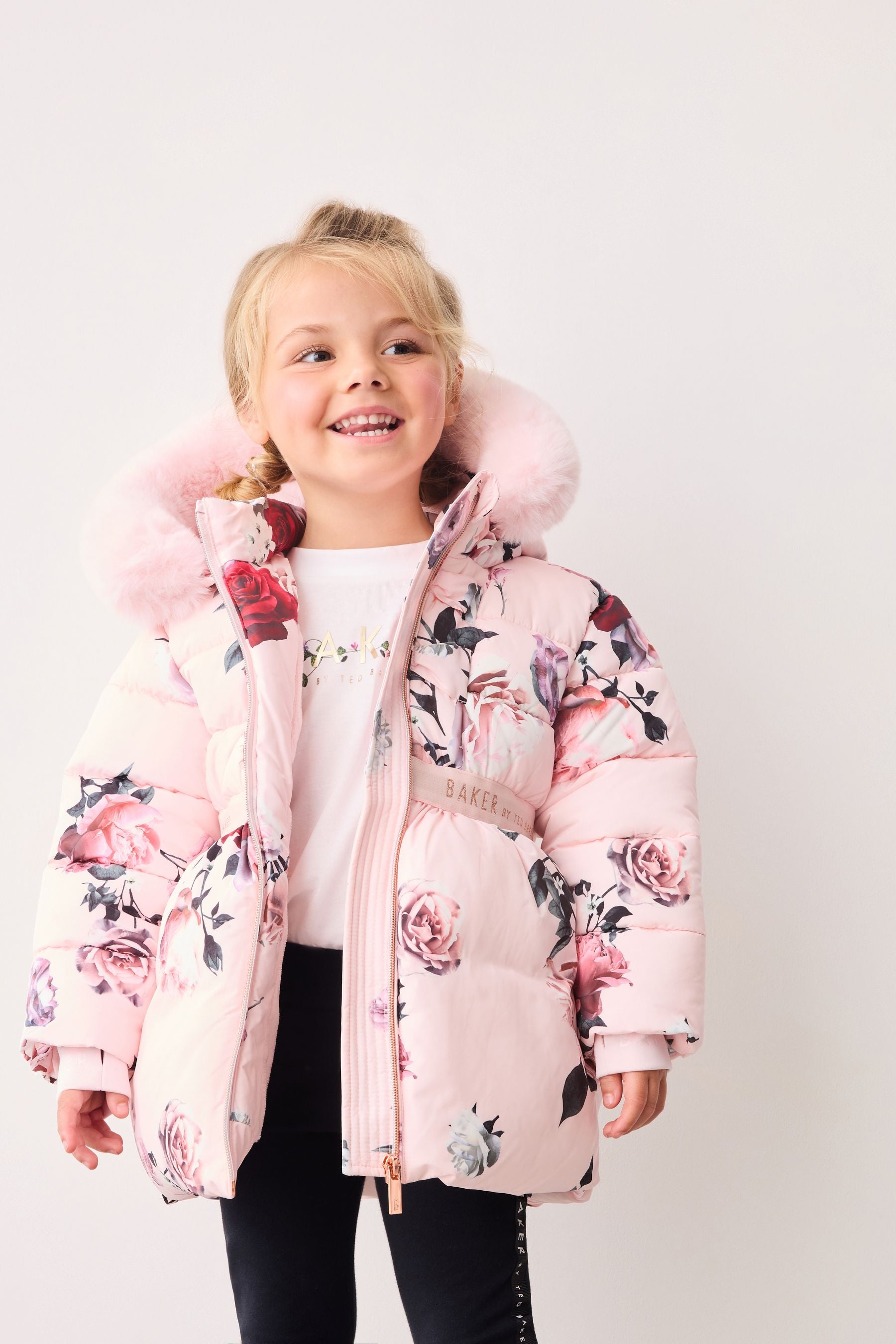 Pink Baker by Ted Baker Pink Floral Padded Coat