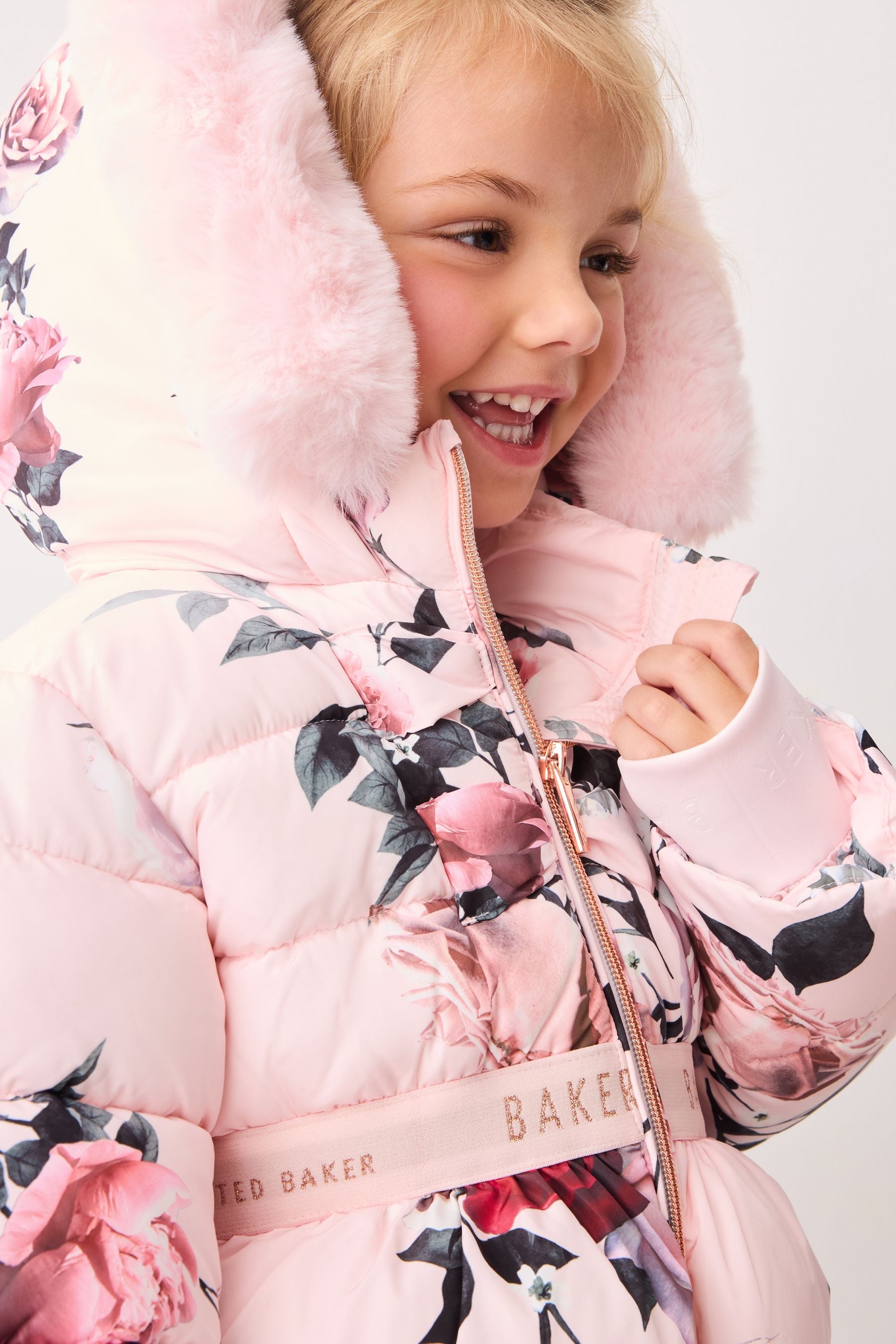 Pink Baker by Ted Baker Pink Floral Padded Coat