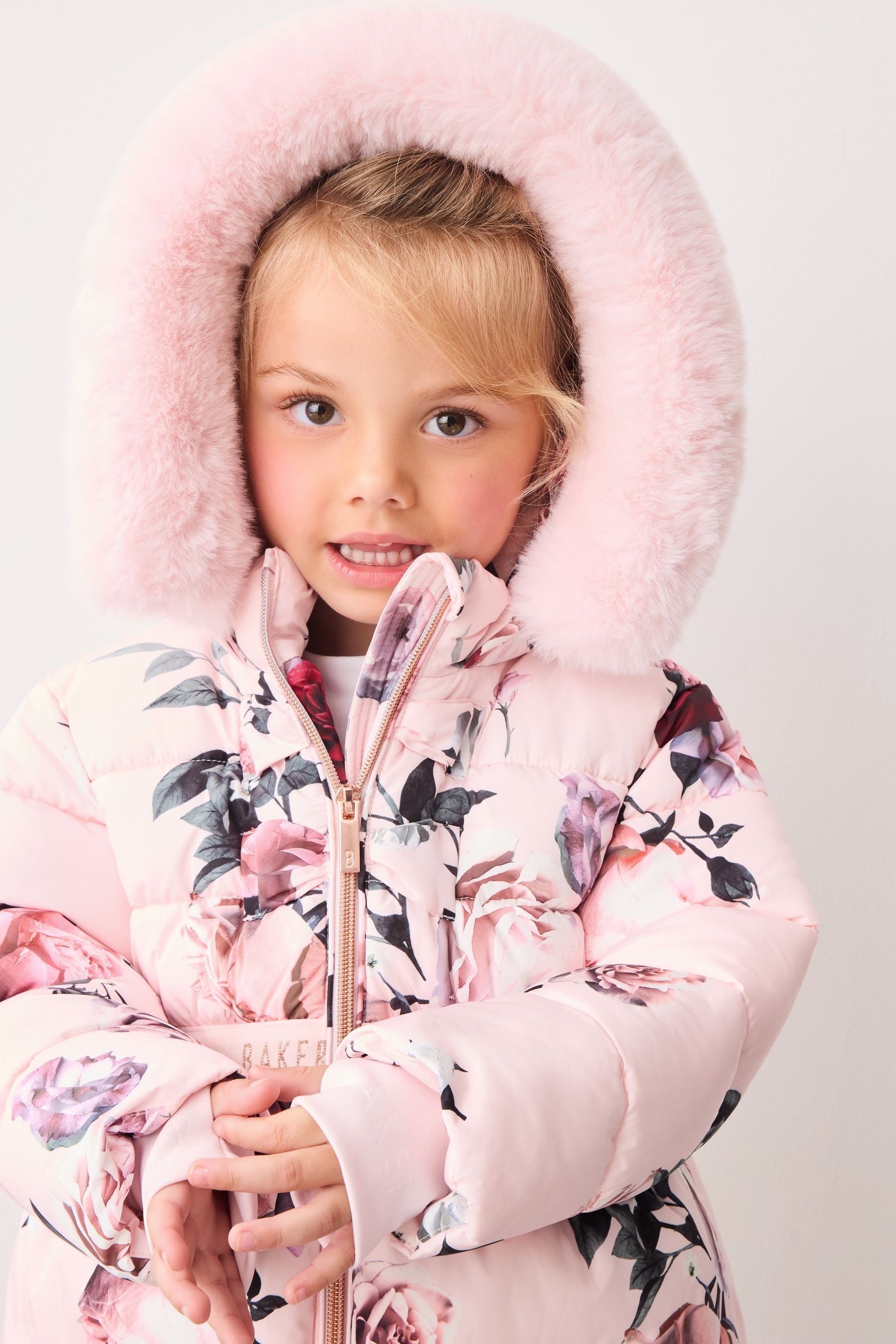 Pink Baker by Ted Baker Pink Floral Padded Coat