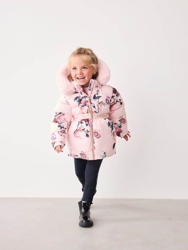 Baker by Ted Baker Pink Floral Padded Coat