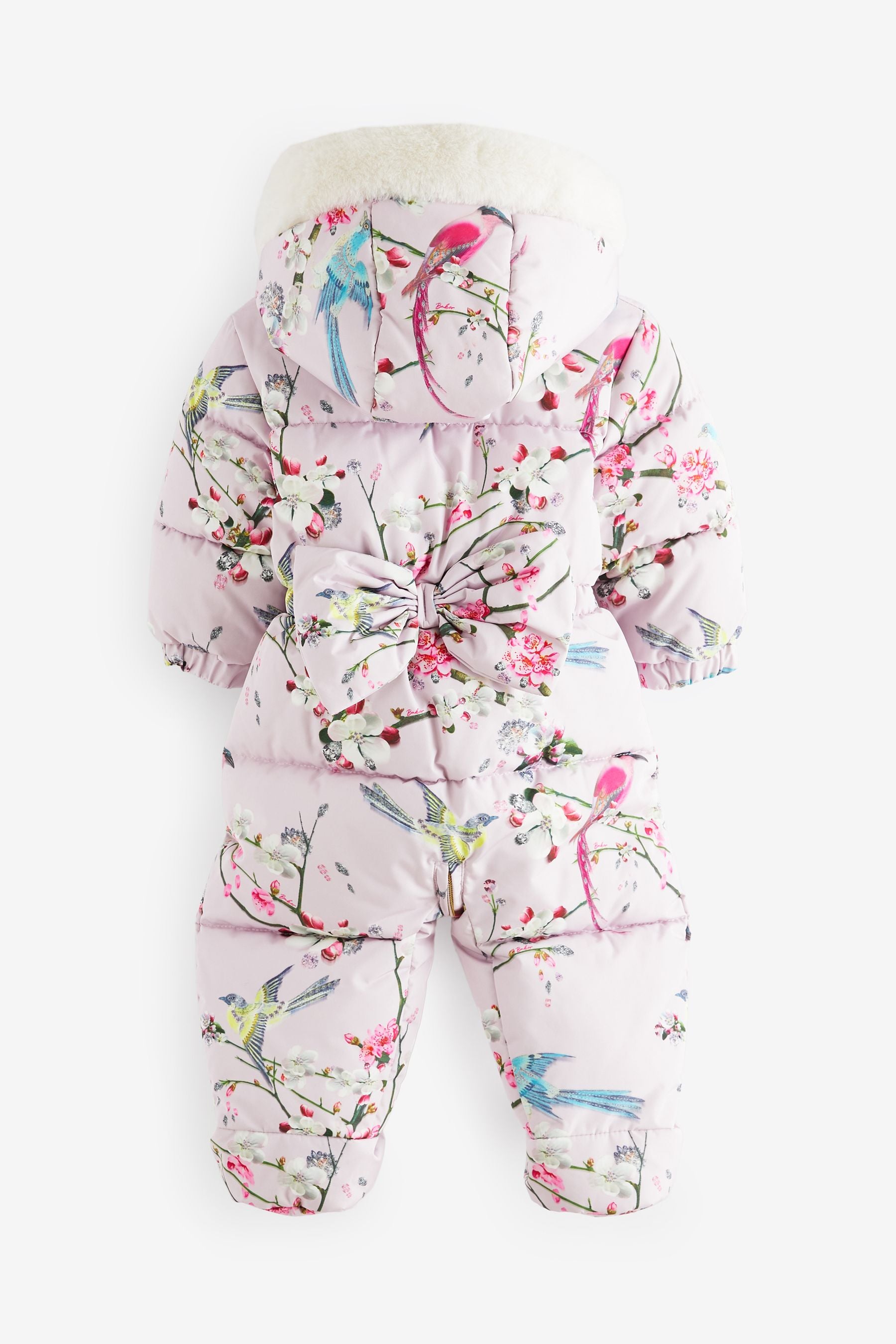 Baker by Ted Baker Lilac Purple Floral Print Shower Resistant Snowsuit