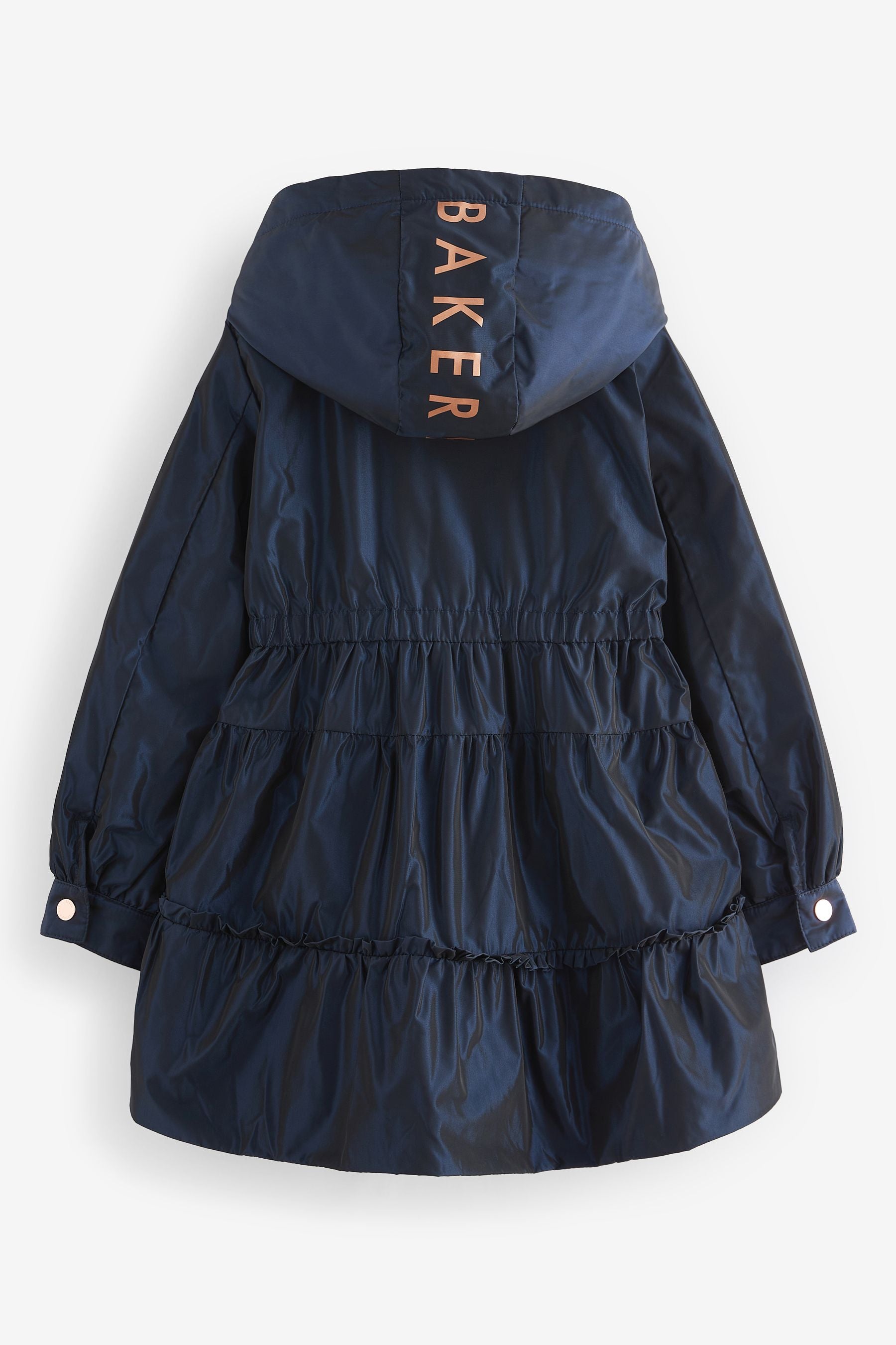 Baker by Ted Baker Navy Shower Resistant Frill Coat