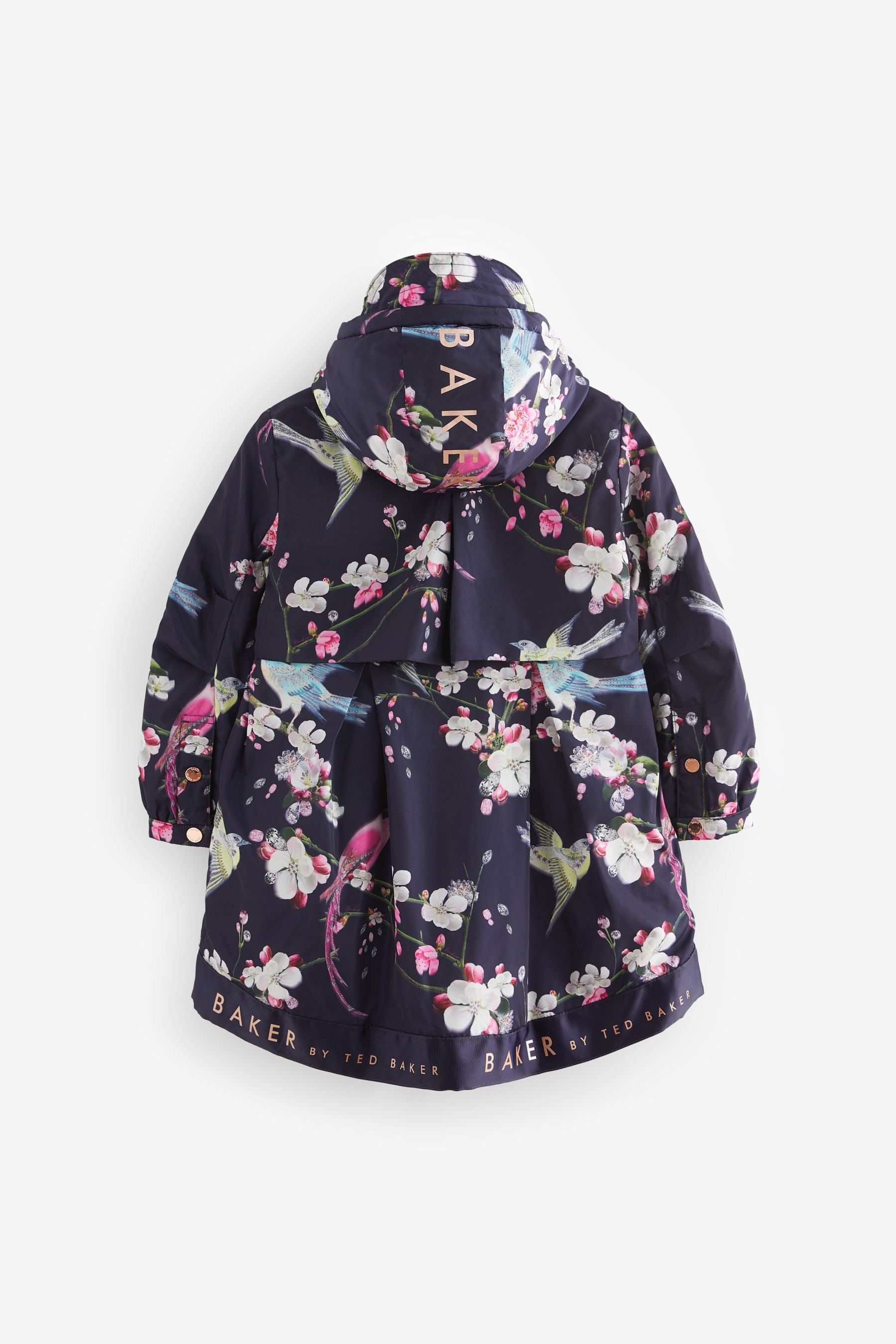 Navy Baker by Ted Baker Navy Shower Resistant Printed Raincoat