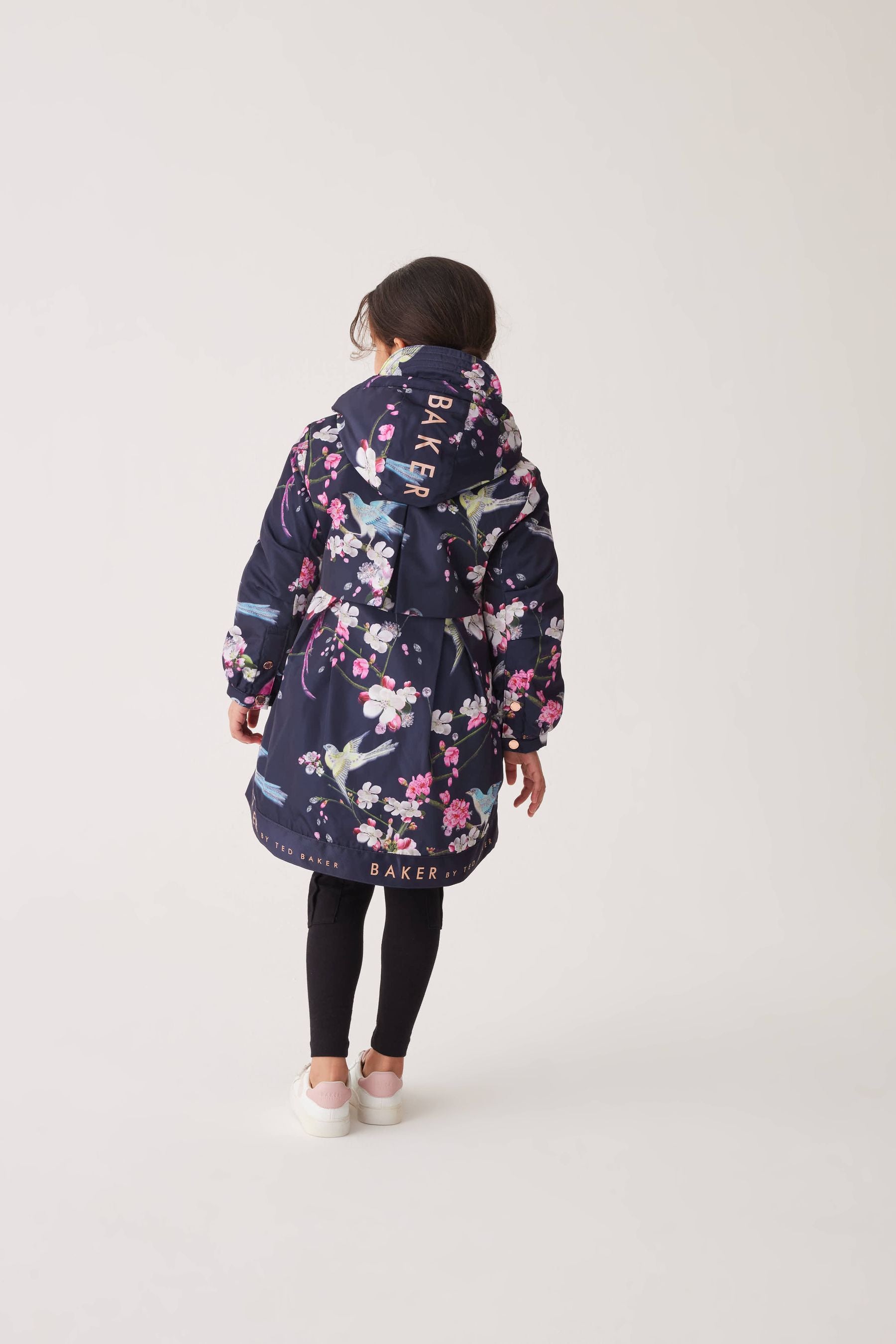 Navy Baker by Ted Baker Navy Shower Resistant Printed Raincoat