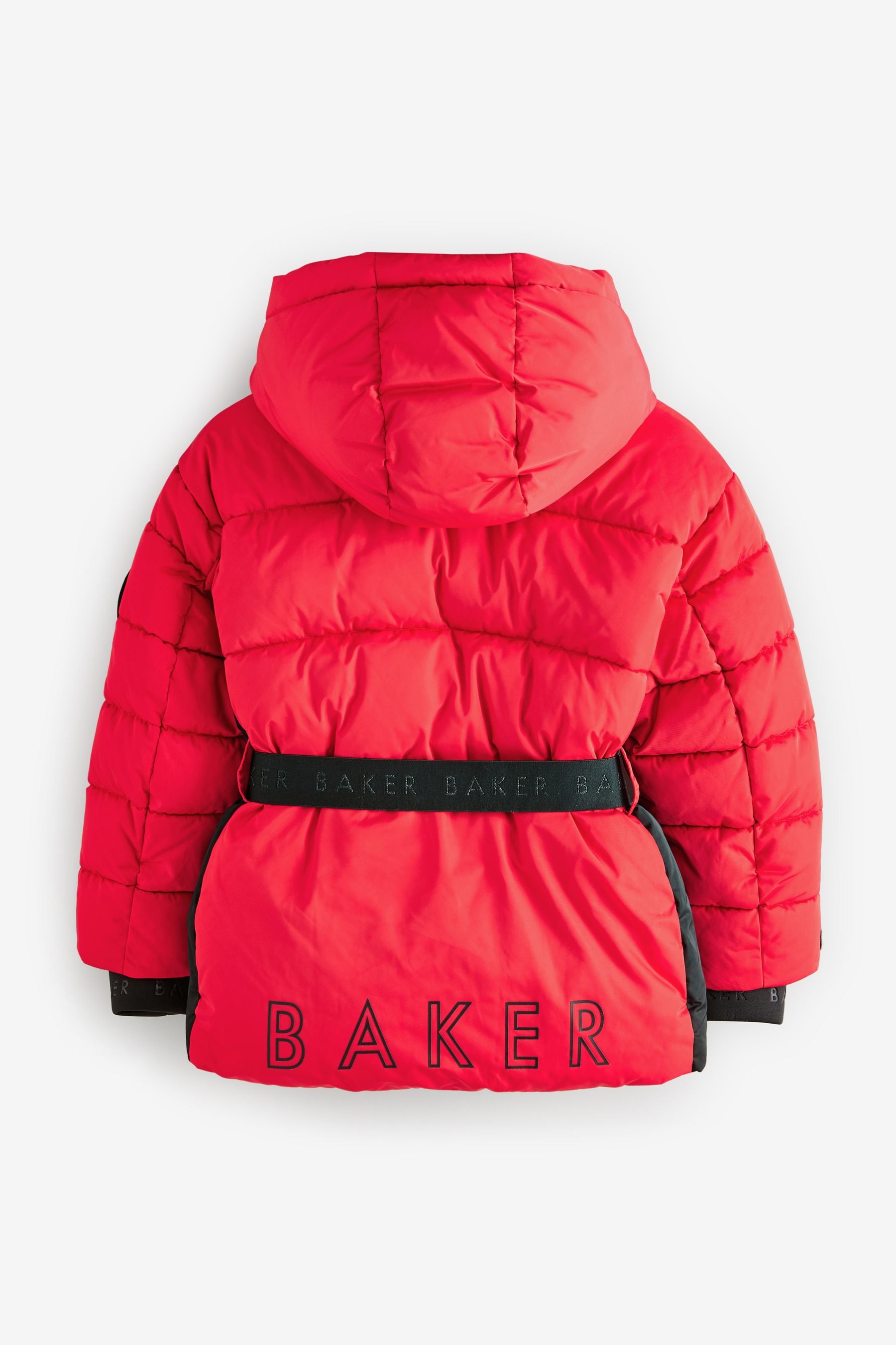 Baker by Ted Baker Red Shower Resistant Belted Padded Coat