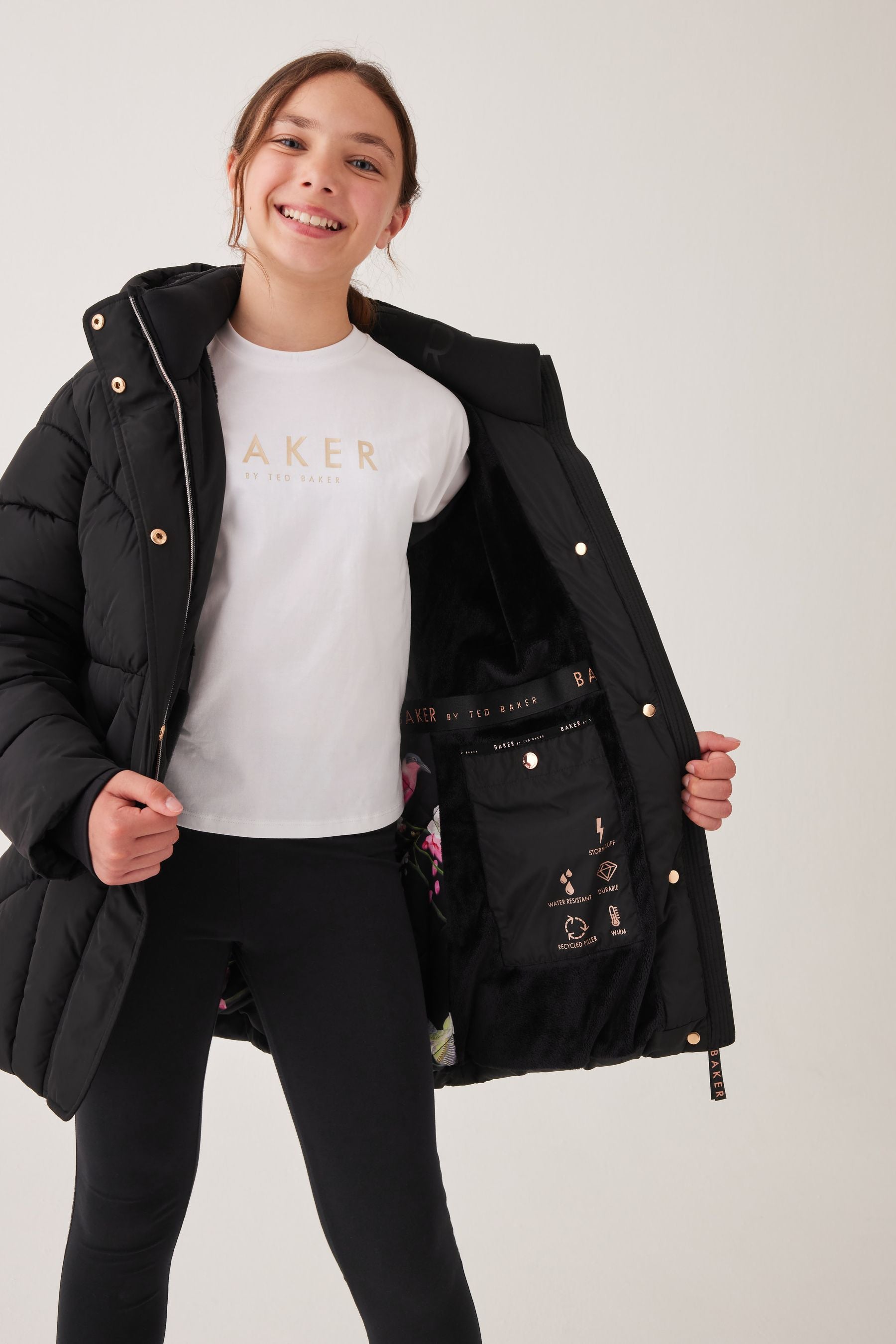 Baker by Ted Baker Black Mid Length Coat