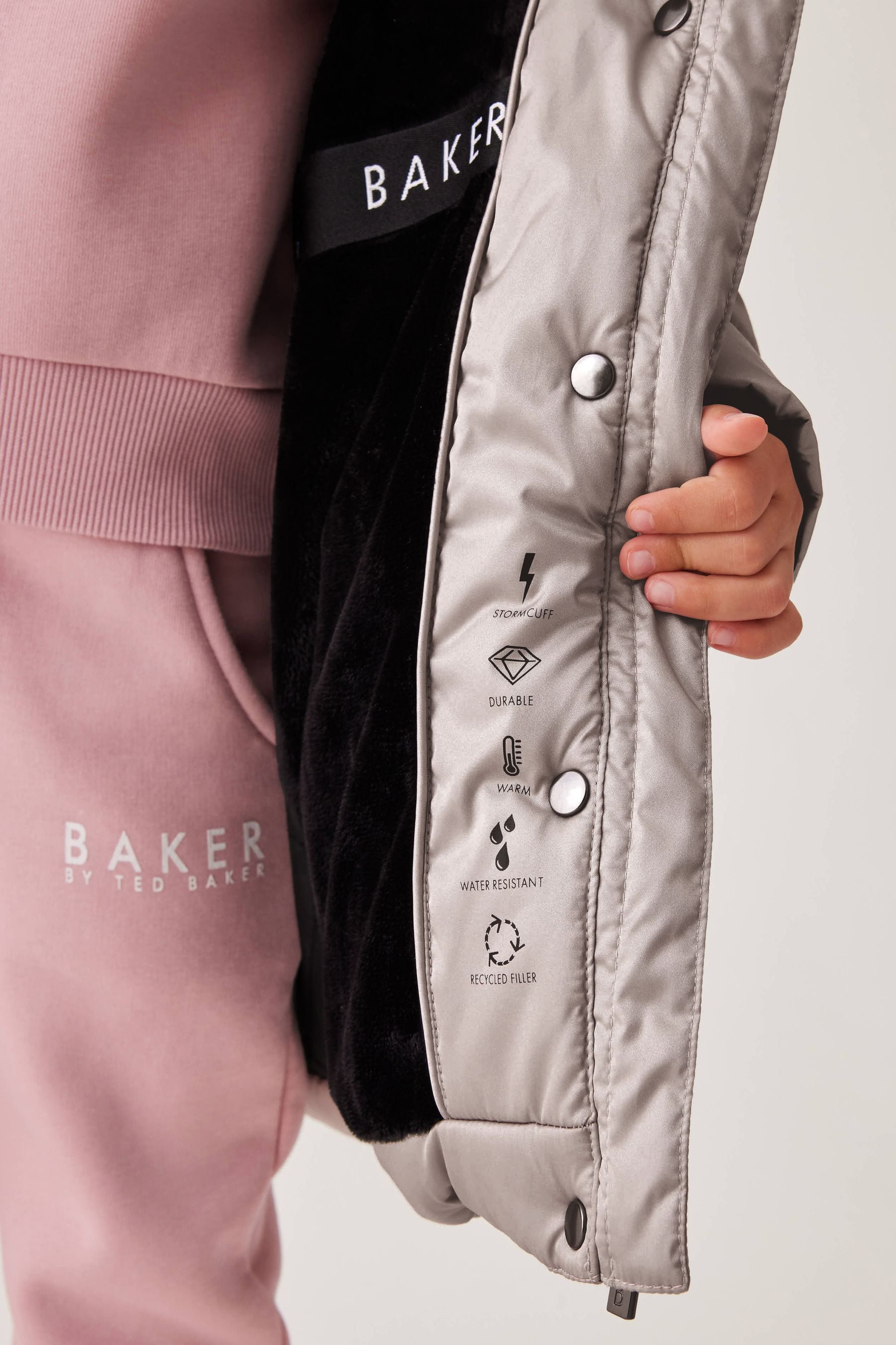 Baker by Ted Baker Oyster Shower Resistant Scallop Padded Coat