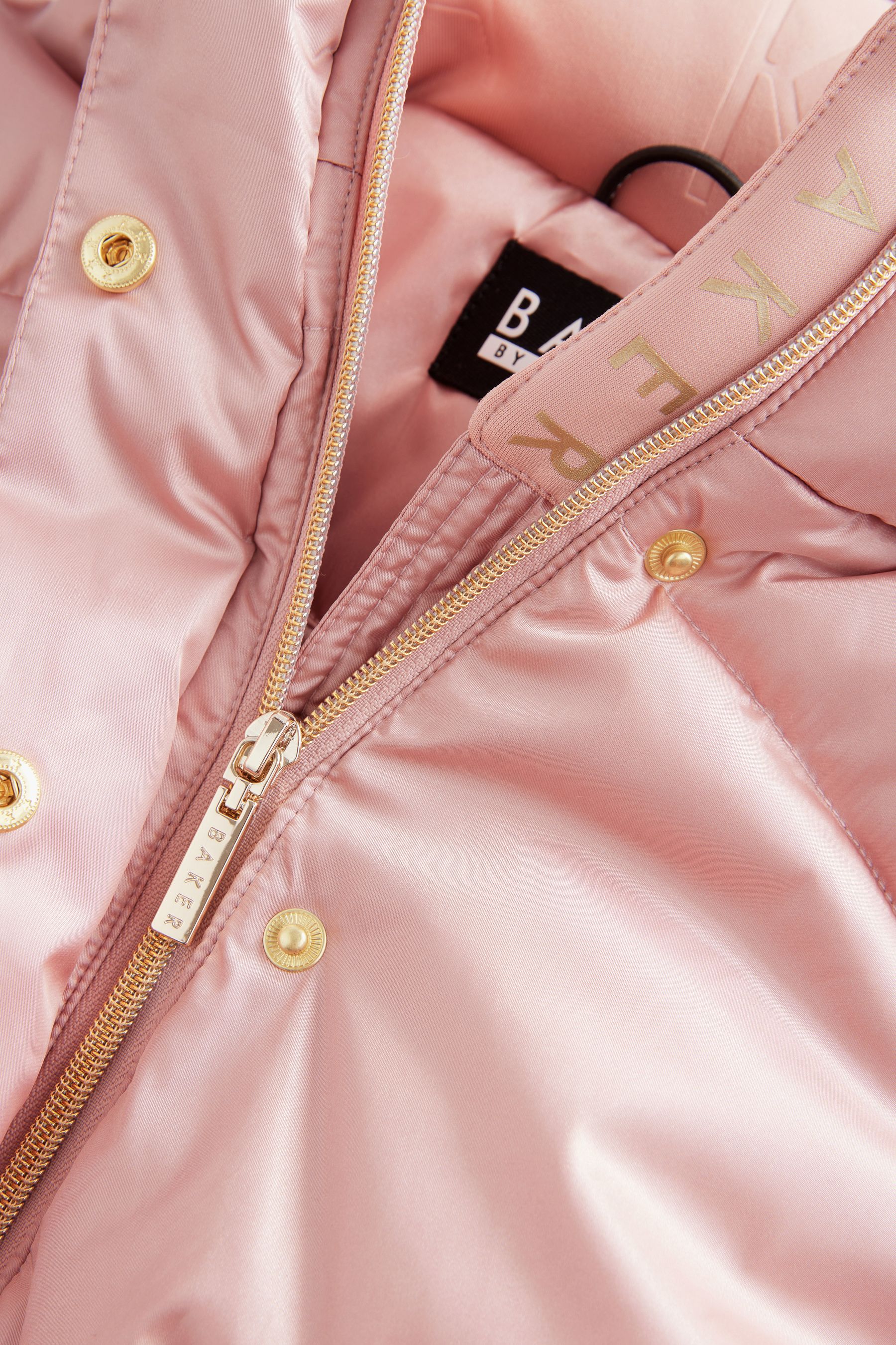 Baker by Ted Baker Pink Shower Resistant Bow Pocket Padded Coat