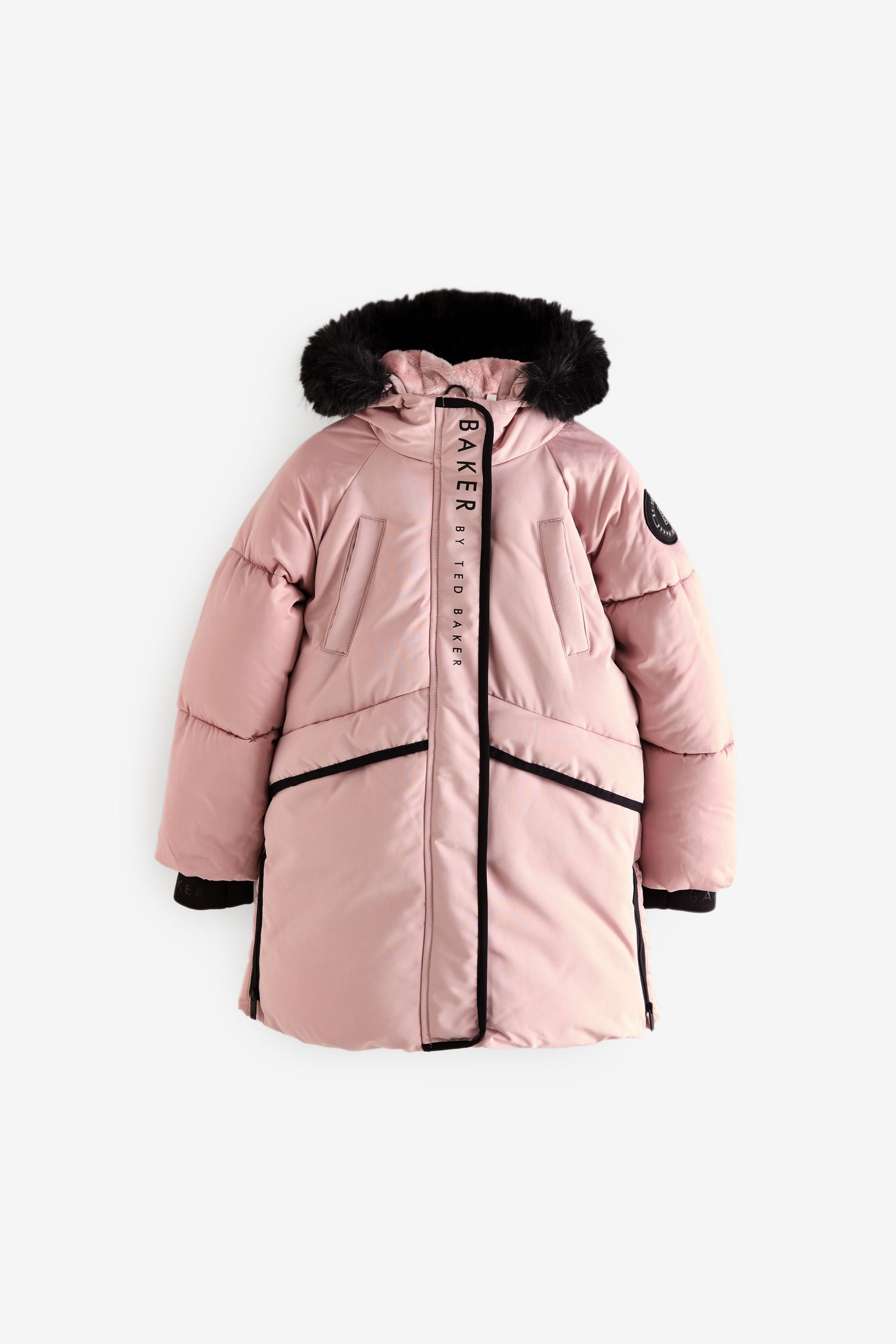 Baker by Ted Baker Pink Shower Resistant Padded Longline Parka