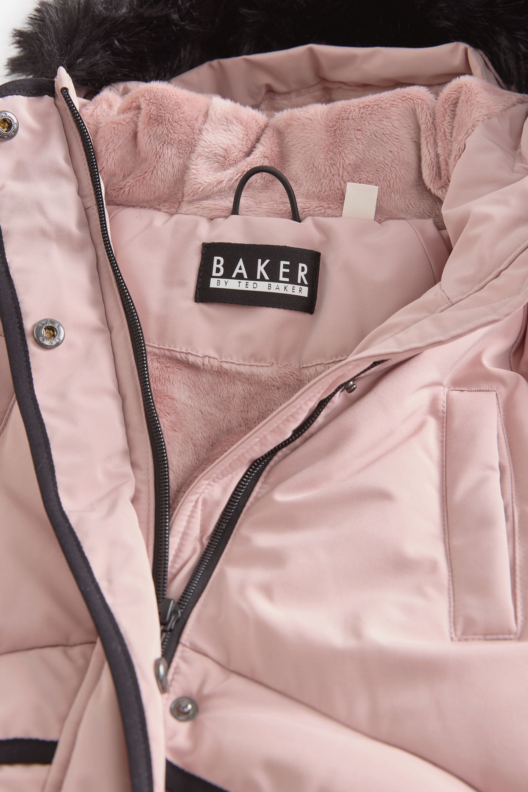 Baker by Ted Baker Pink Shower Resistant Padded Longline Parka