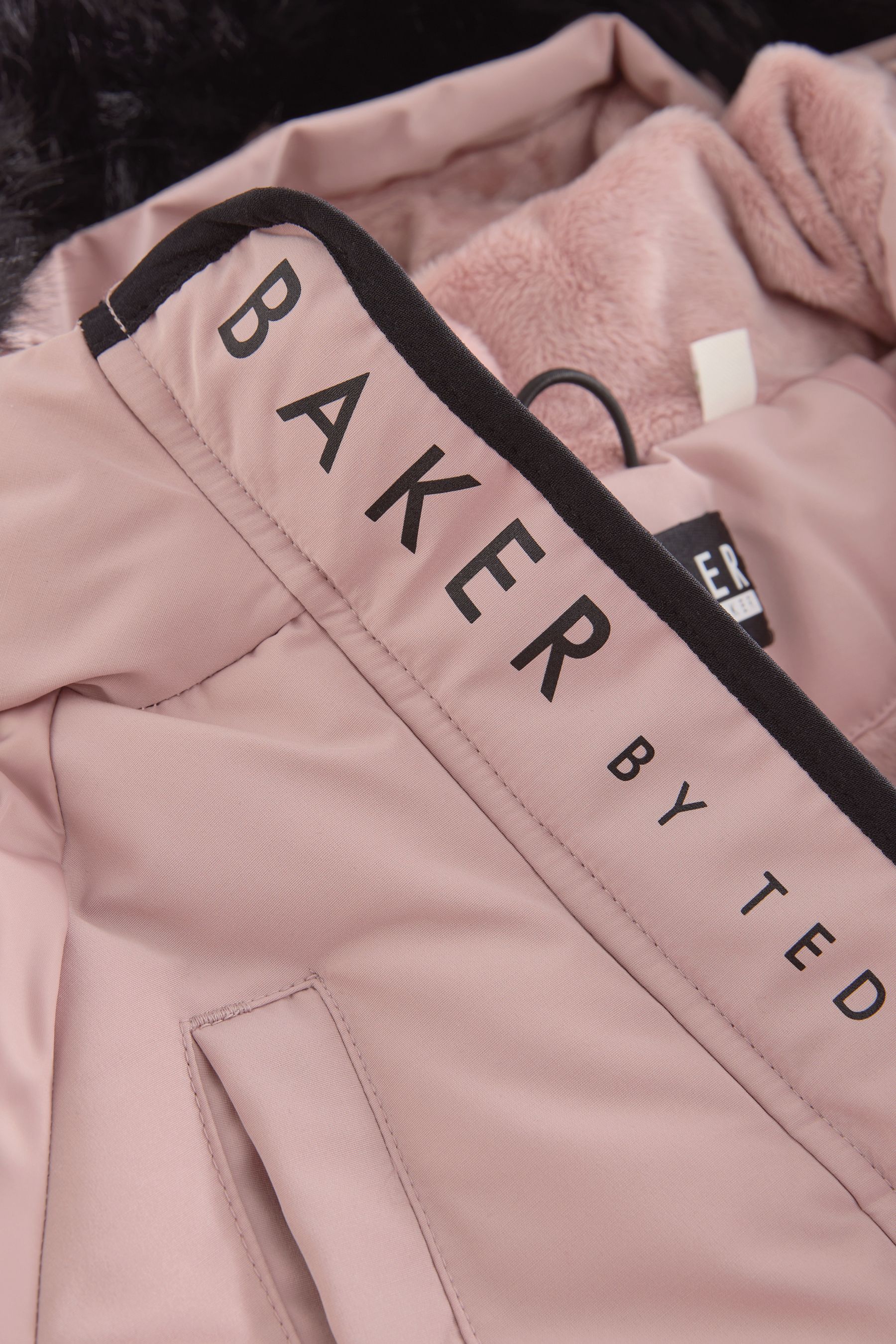 Baker by Ted Baker Pink Shower Resistant Padded Longline Parka