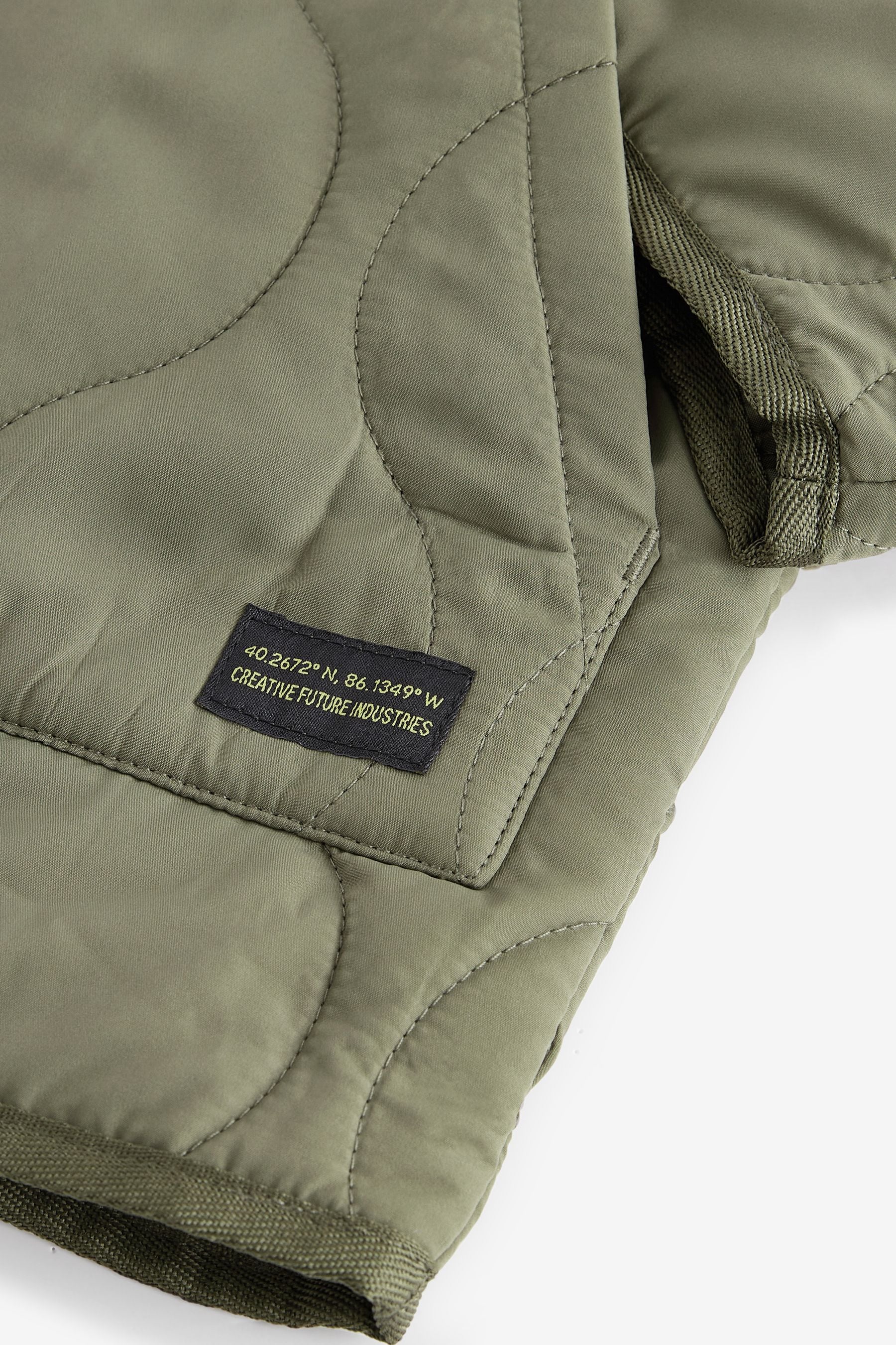 Khaki Green Quilted Onion Jacket (3-17yrs)