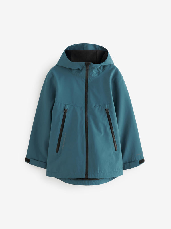 Blue Waterproof Fleece Hooded Lined Coat (3-16yrs)