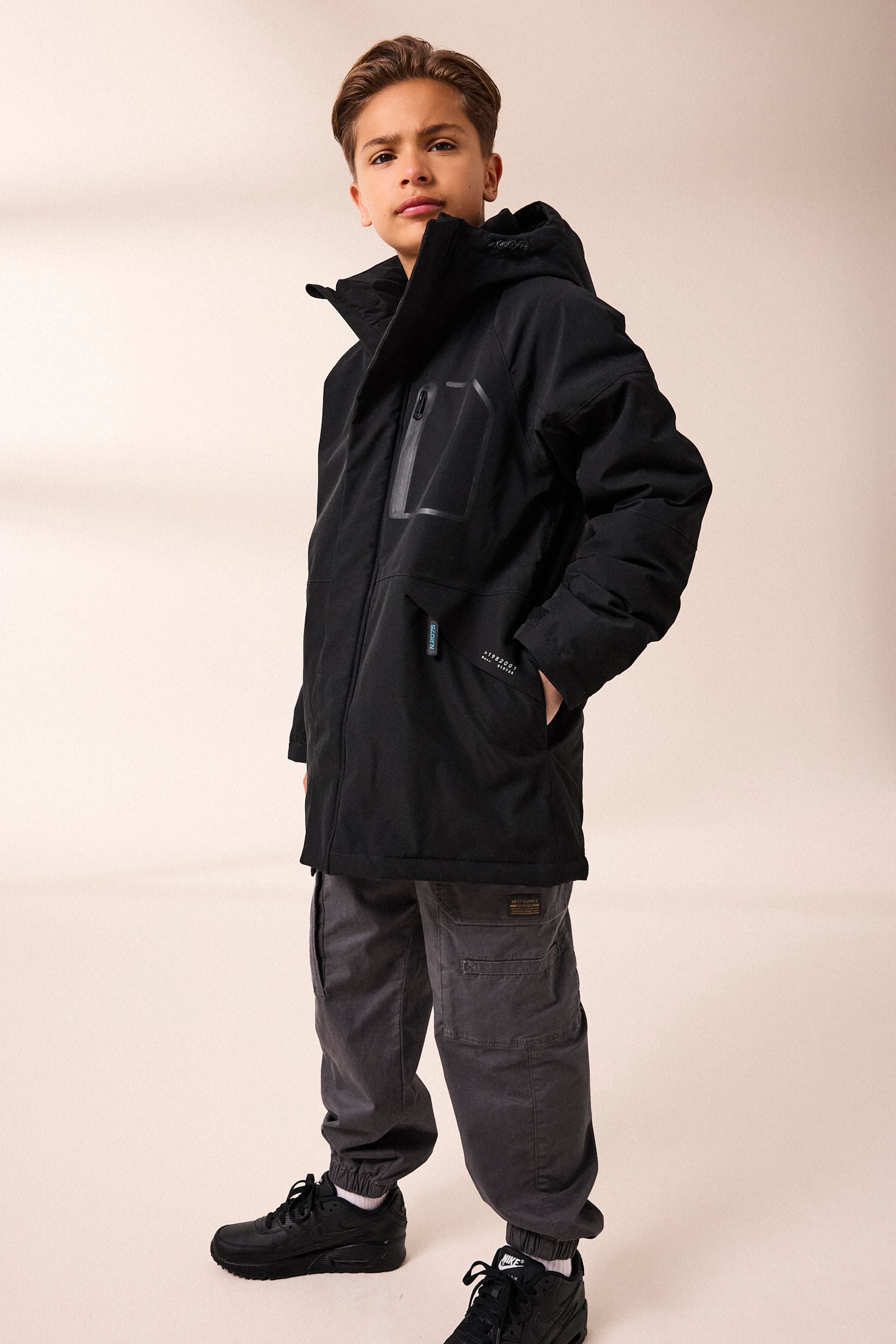 Black Heavyweight Waterproof Jacket (3-16yrs)