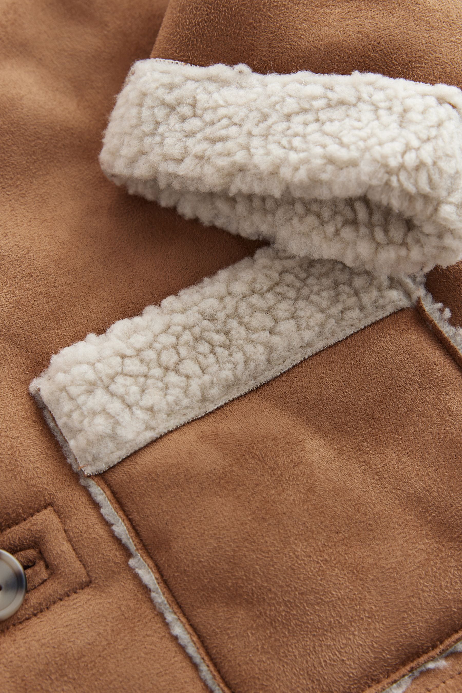 Tan Brown Shearling Coat (3mths-7yrs)