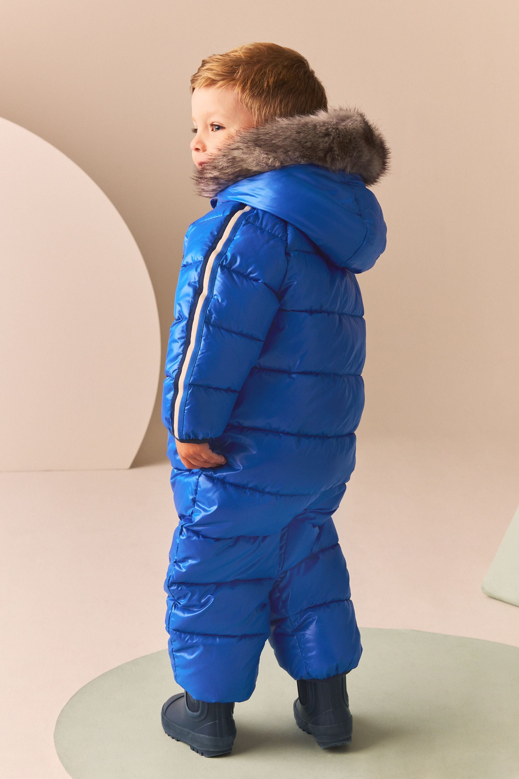 Cobalt Blue Plain Shower Resistant Snowsuit (3mths-7yrs)