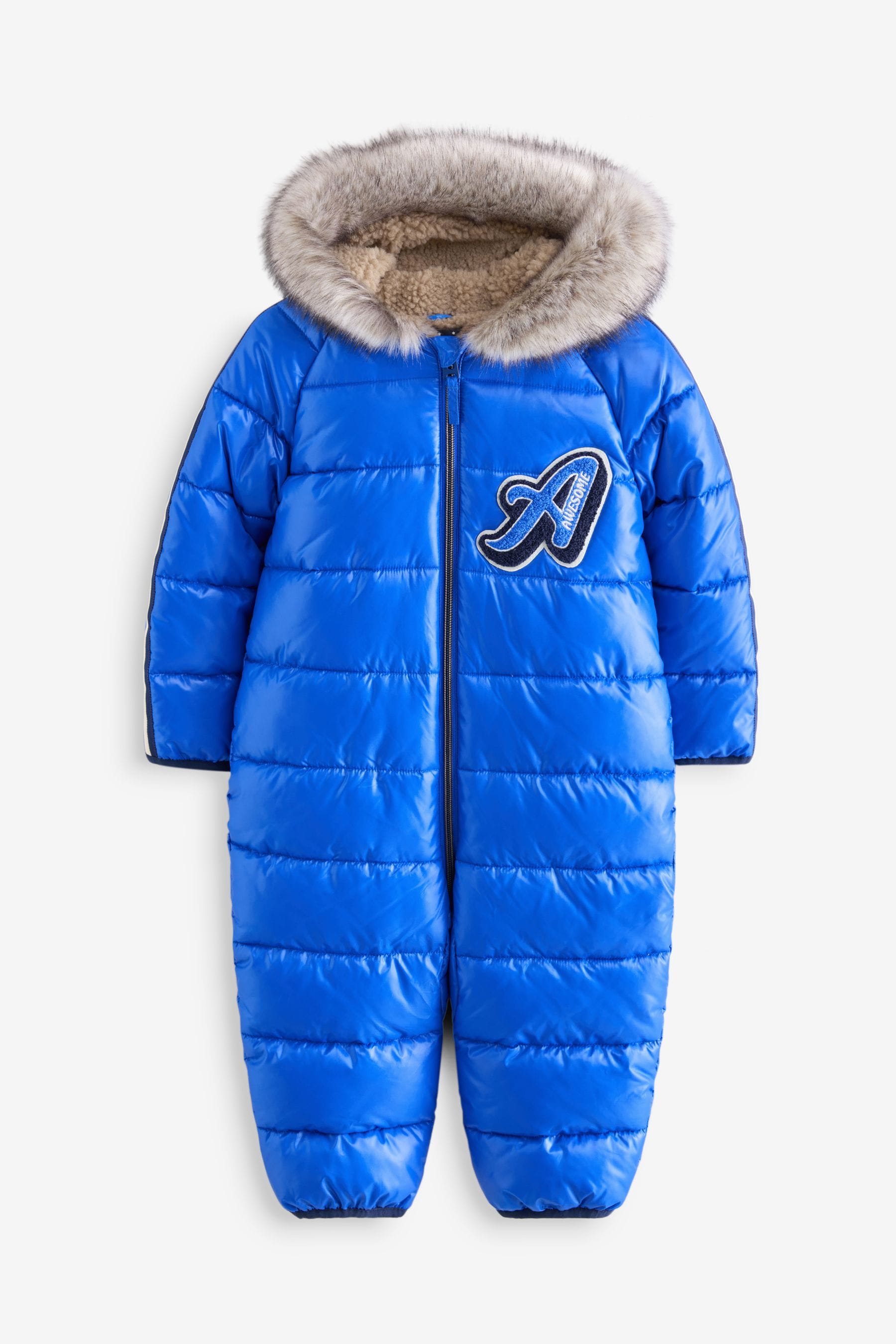 Cobalt Blue Plain Shower Resistant Snowsuit (3mths-7yrs)