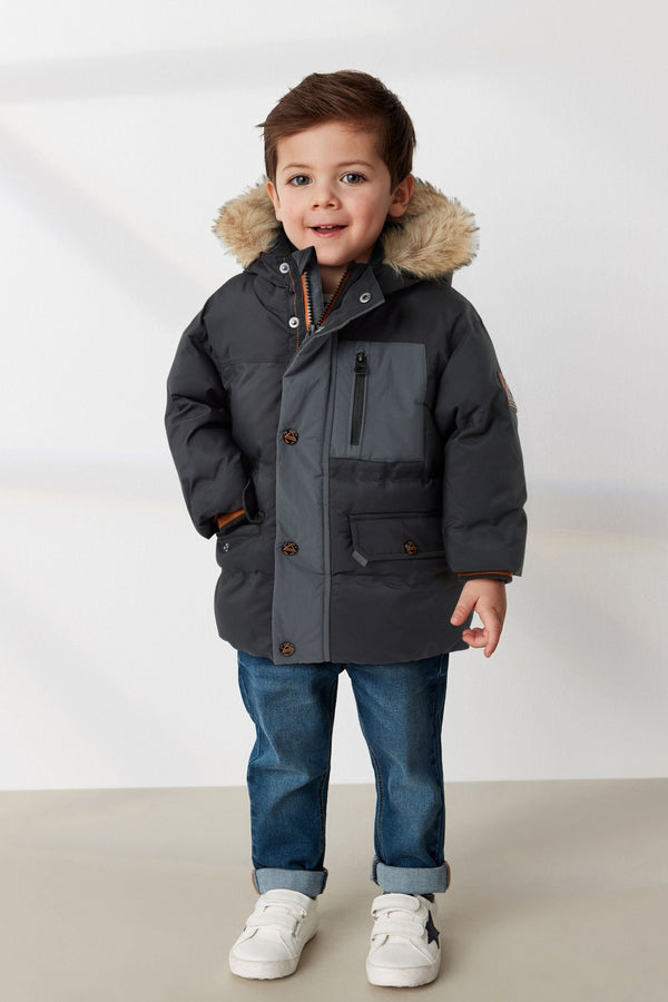 Black Premium Waterproof Parka (3mths-7yrs)