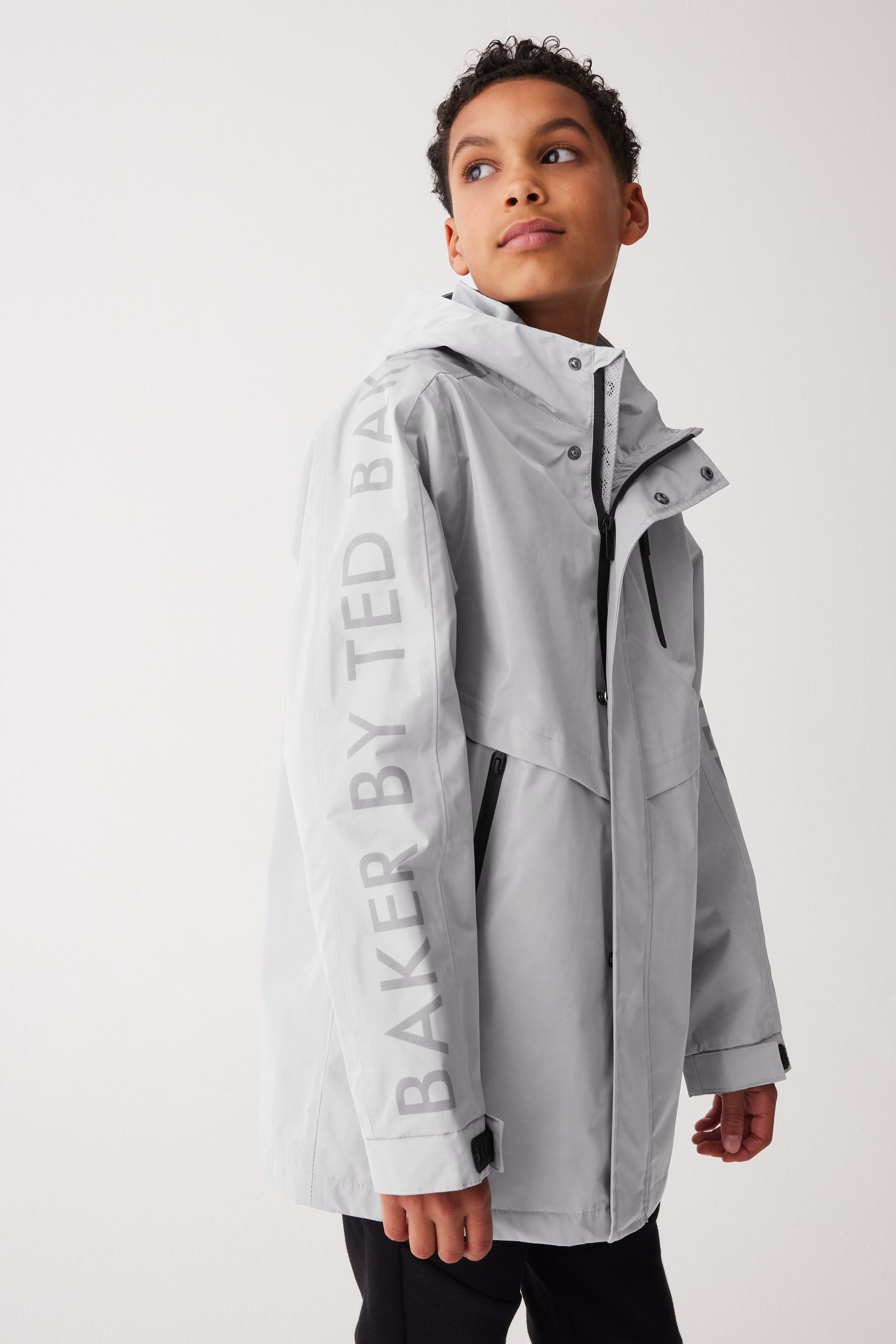 Baker by Ted Baker Grey Shower Resistant Technical Rain Jacket