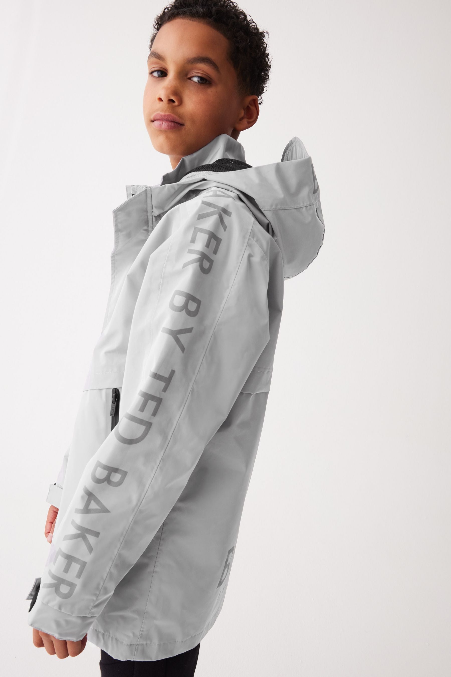 Baker by Ted Baker Grey Shower Resistant Technical Rain Jacket