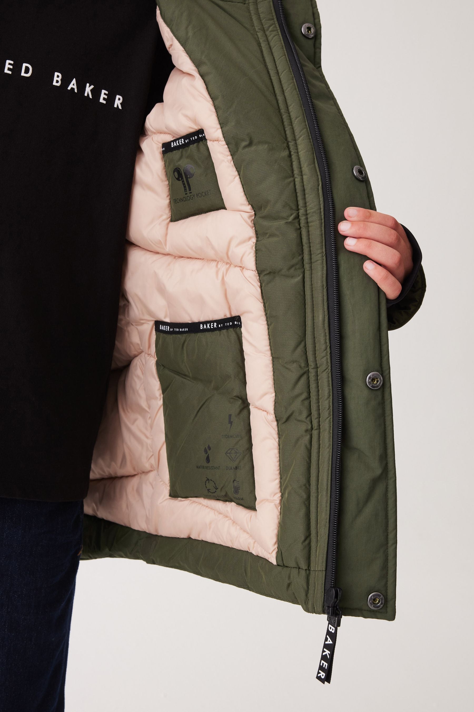 Baker by Ted Baker Khaki Green Shower Resistant Parka