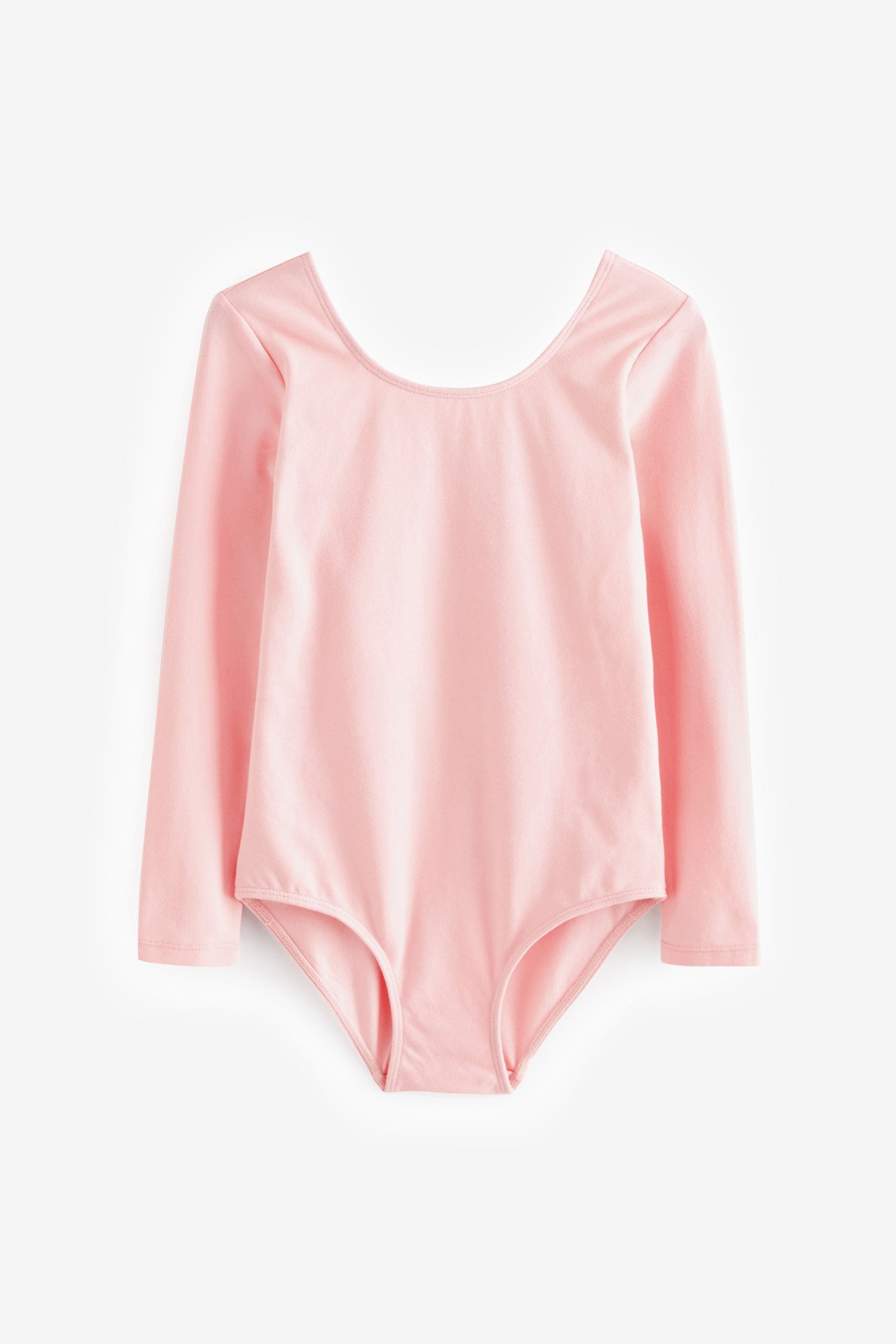 Pink Stretch Long Sleeve Leotard Bodysuit (2-10yrs)