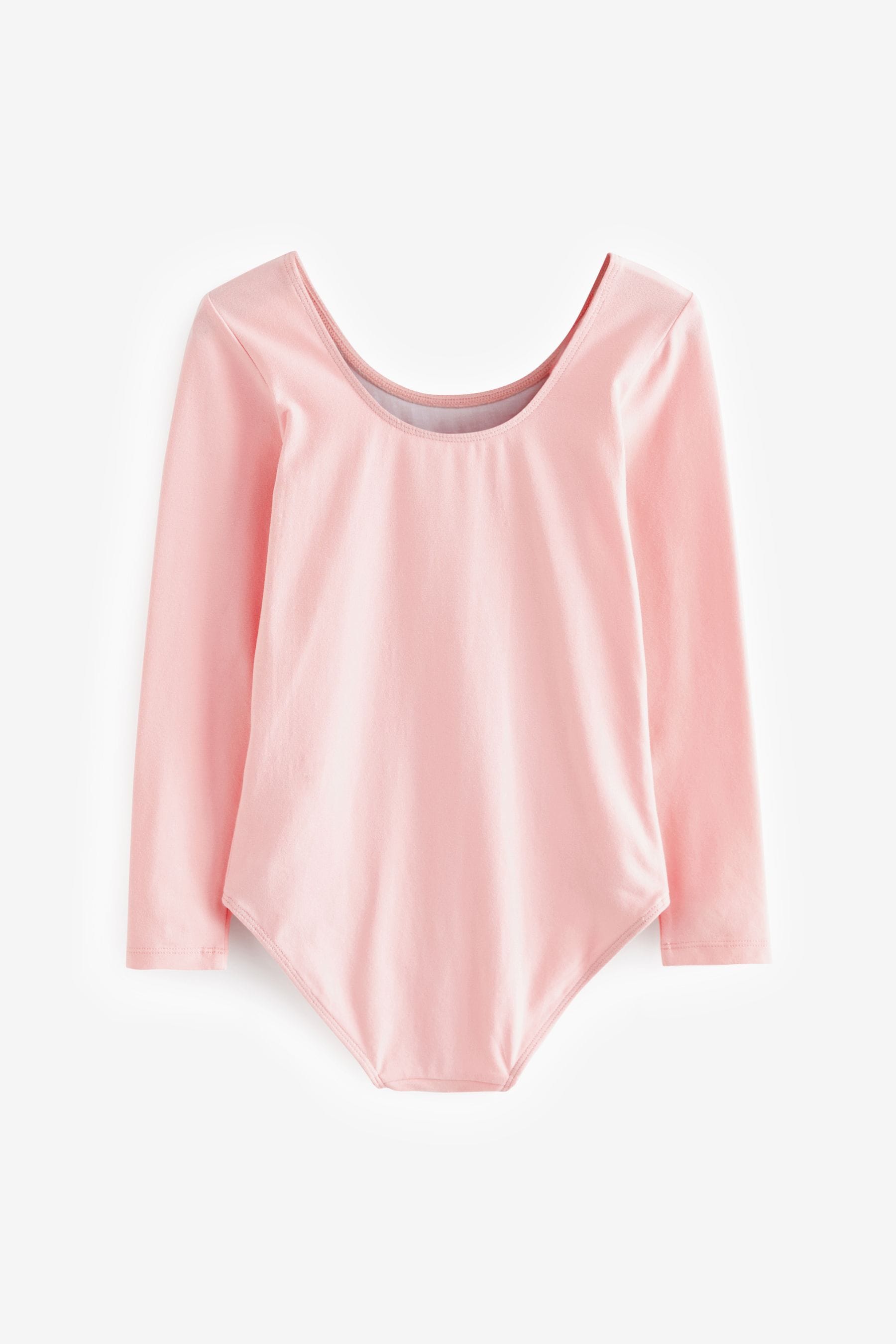 Pink Stretch Long Sleeve Leotard Bodysuit (2-10yrs)