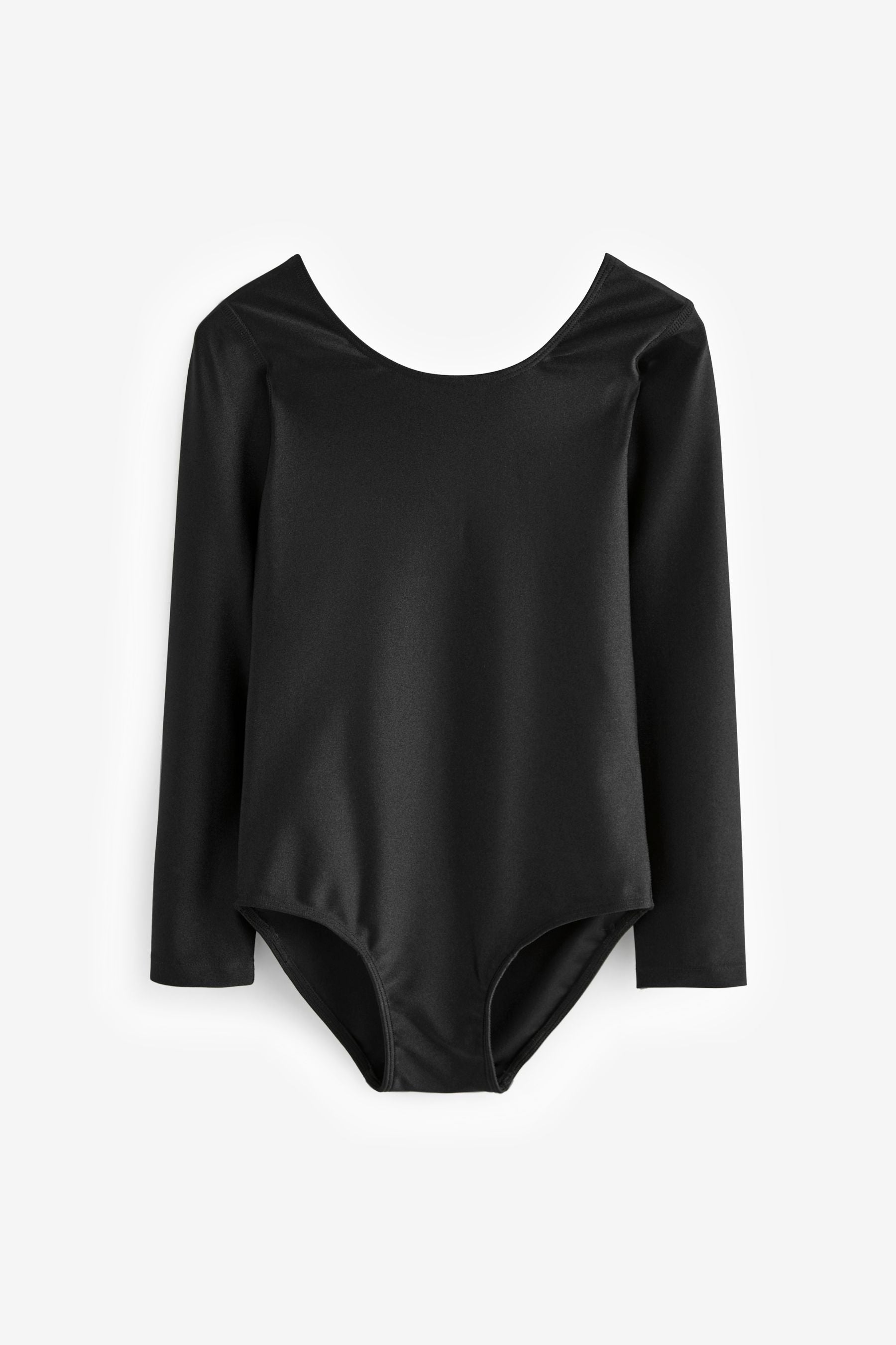 Black Stretch Long Sleeve Leotard Bodysuit (2-10yrs)