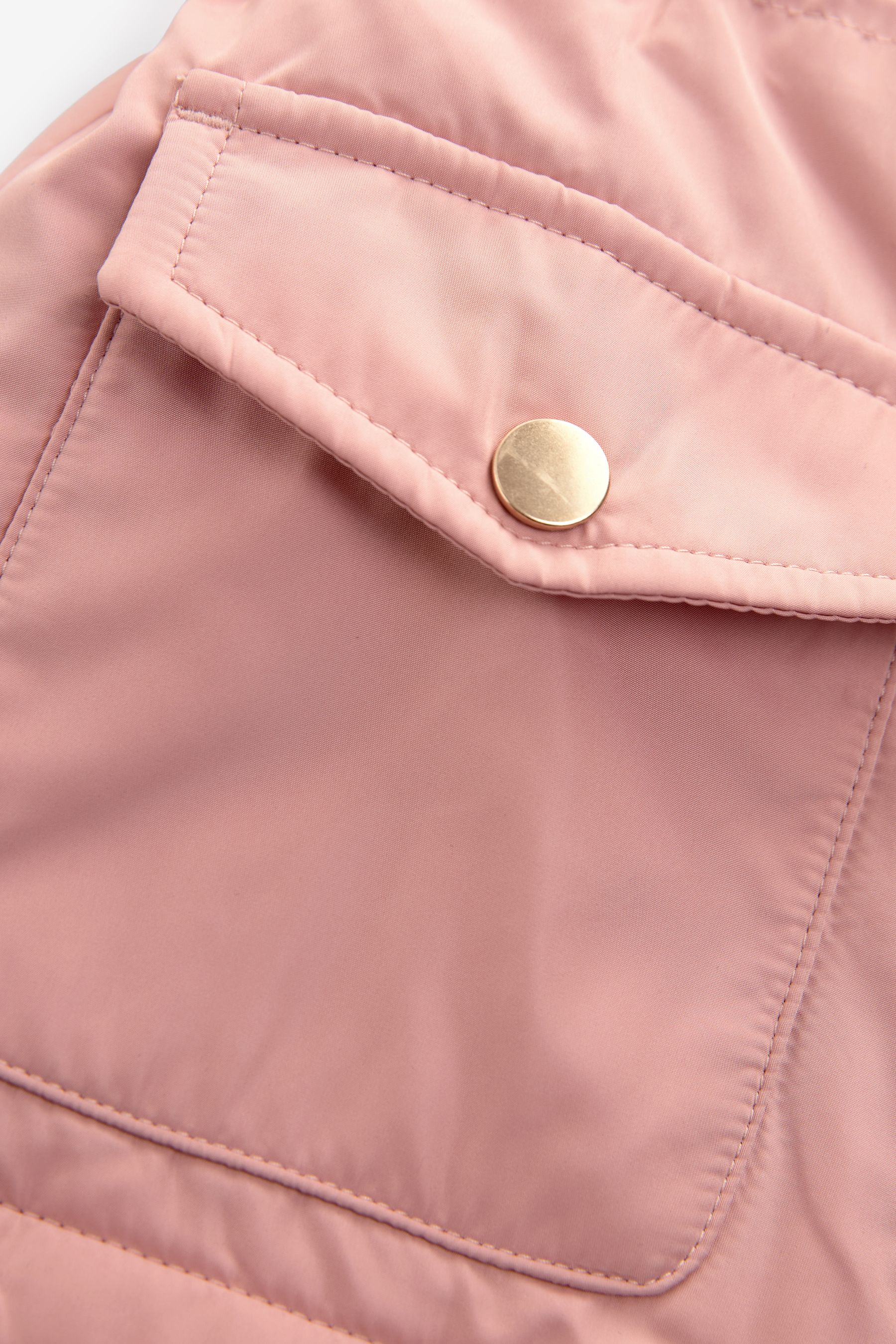 Pink Shower Resistant Frill Pocket Parka Coat (3mths-7yrs)