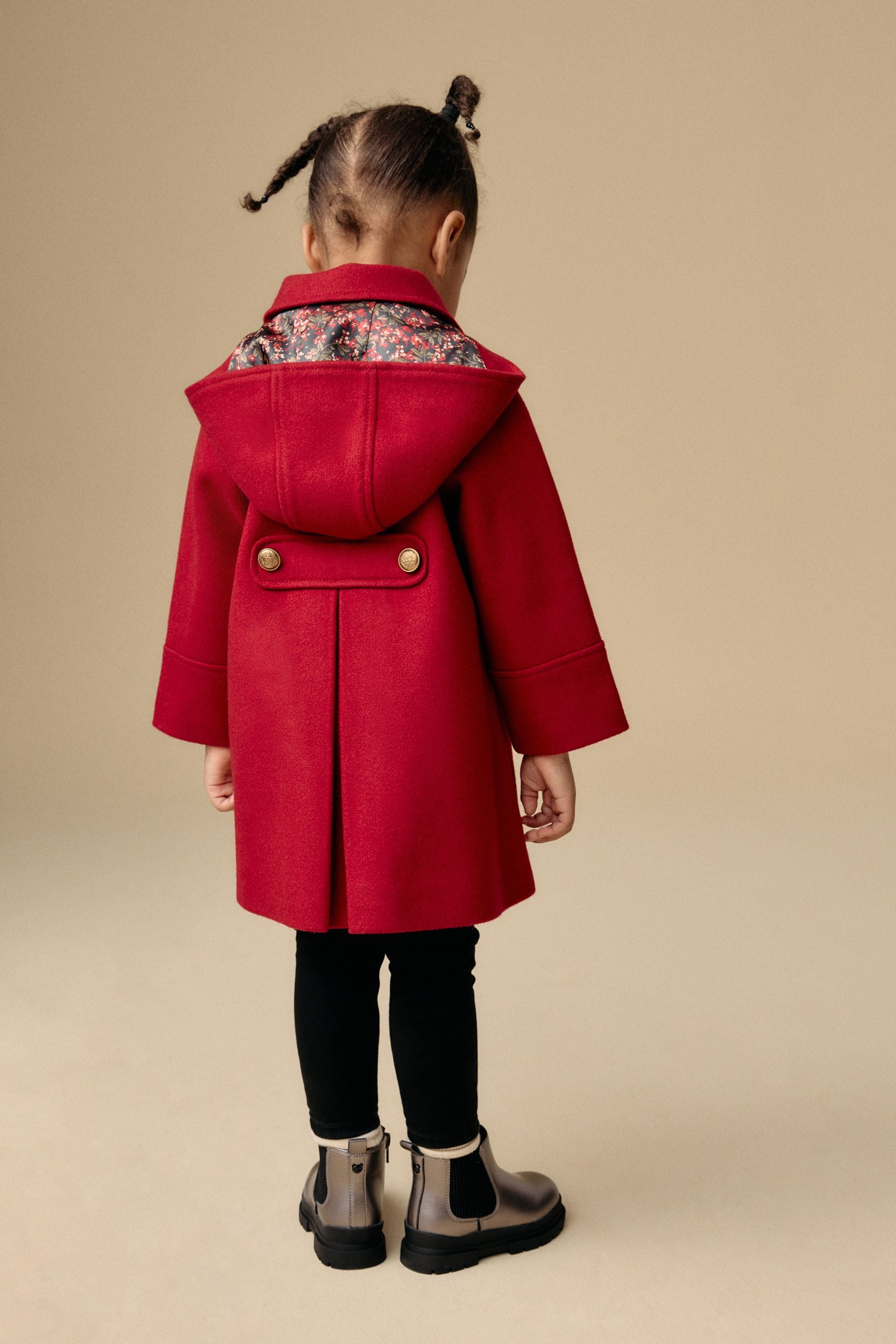 Red Double Breasted Wool Mix Coat (3mths-10yrs)