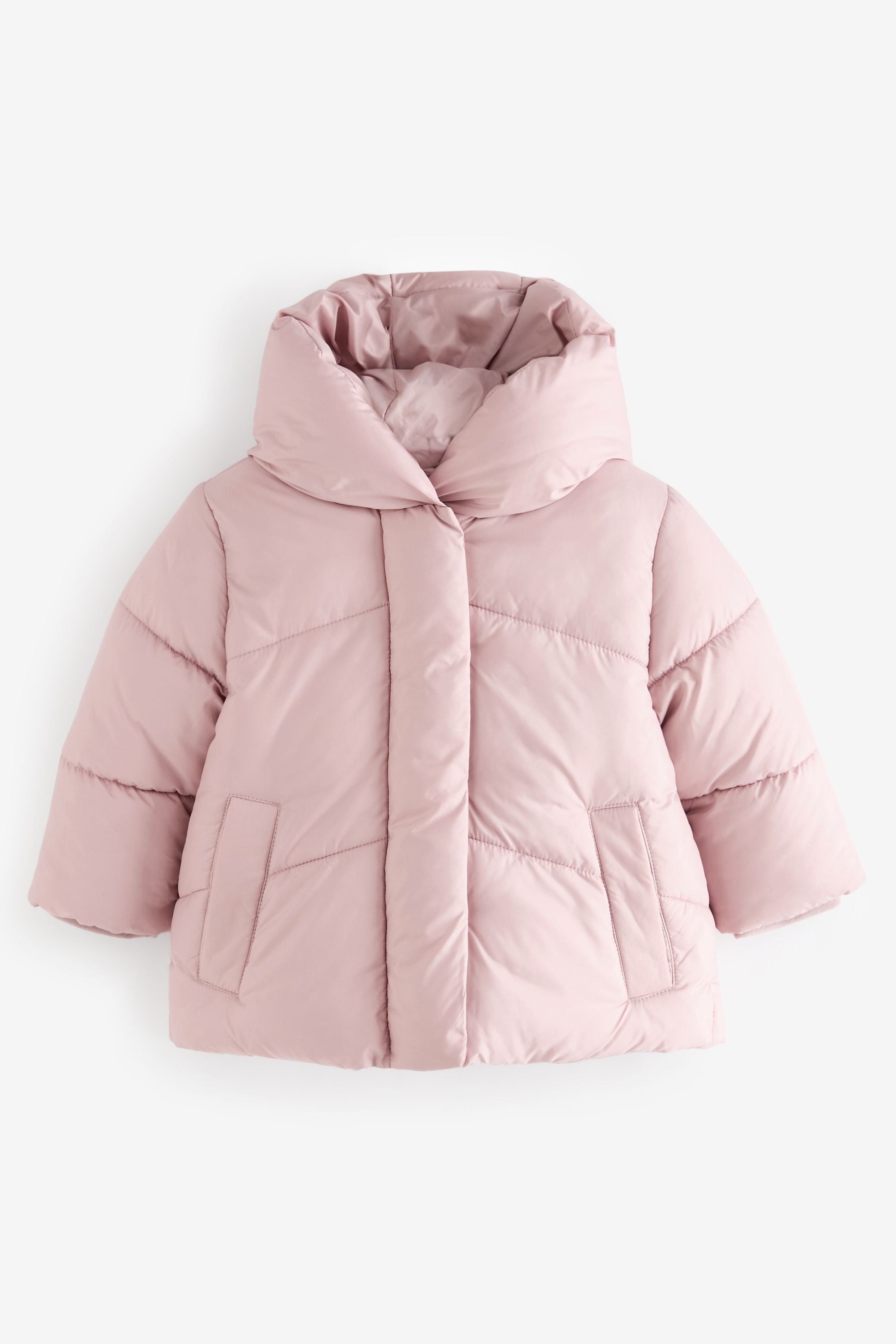 Pink Shower Resistant Faux Fur Lined Hooded Padded Coat (3mths-7yrs)