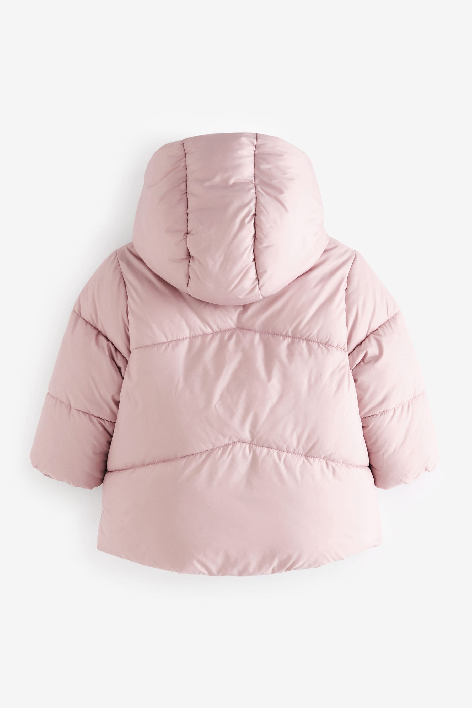 Pink Shower Resistant Faux Fur Lined Hooded Padded Coat (3mths-7yrs)