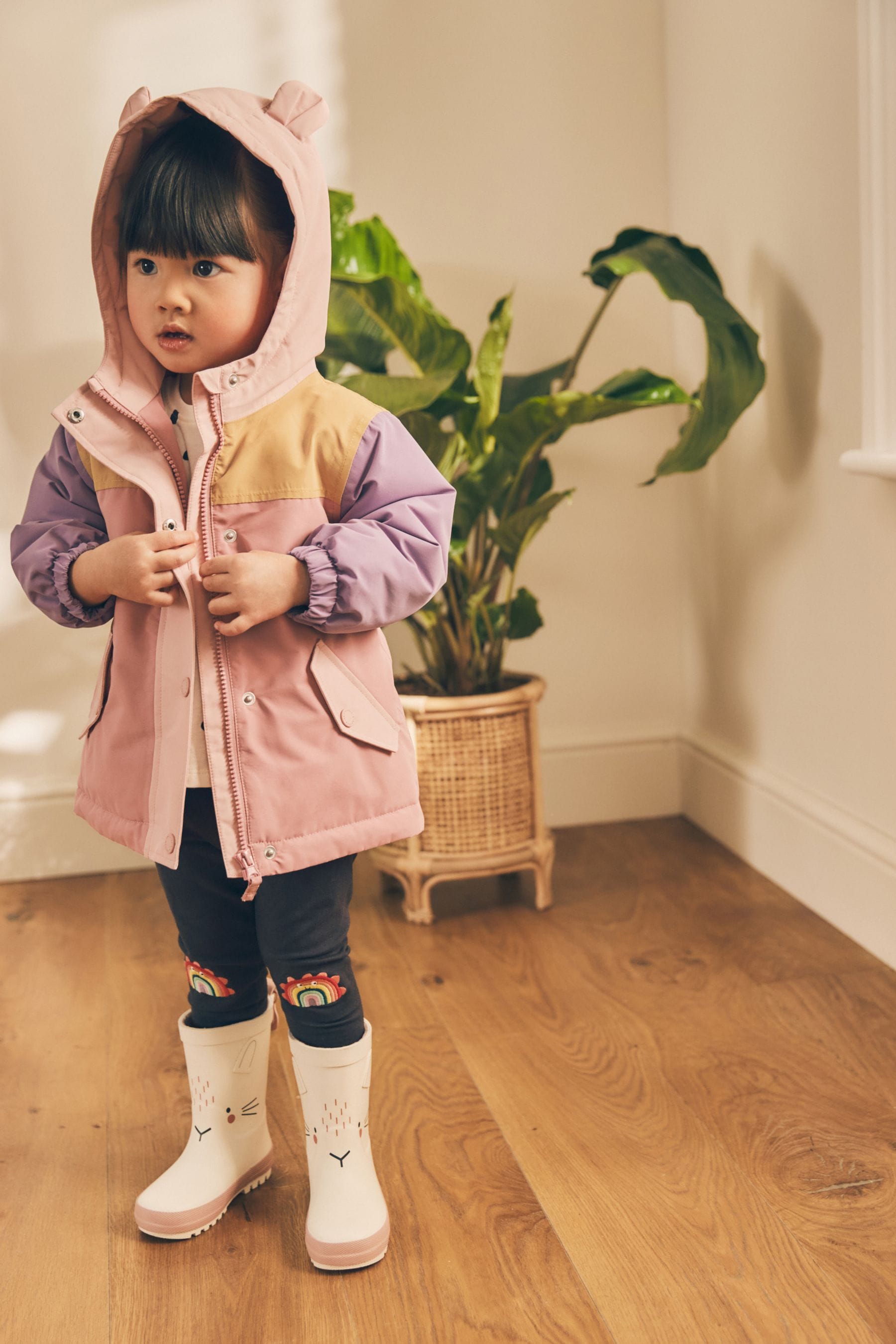 Pink Waterproof Colourblock Jacket (3mths-7yrs)