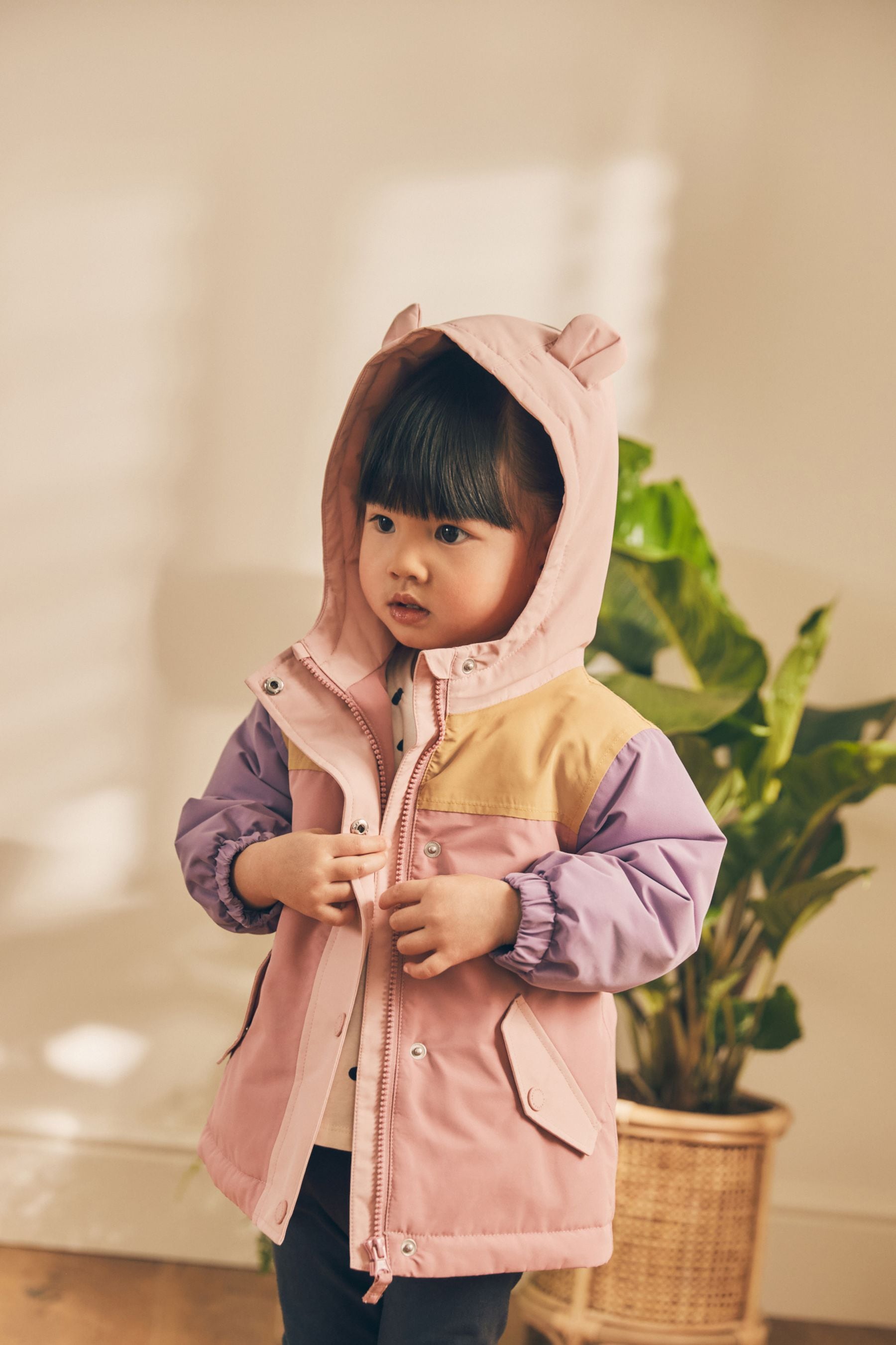 Pink Waterproof Colourblock Jacket (3mths-7yrs)