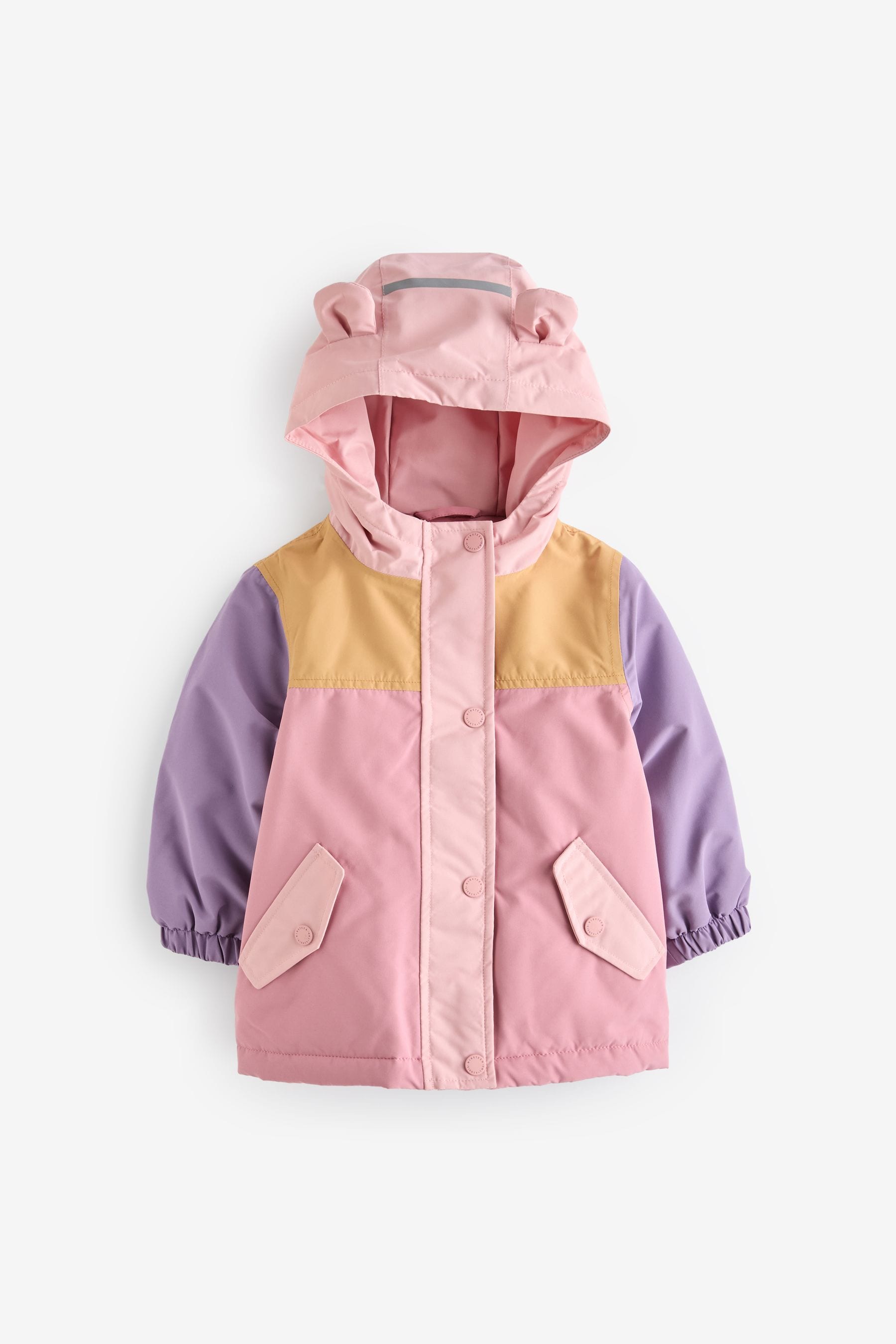 Pink Waterproof Colourblock Jacket (3mths-7yrs)