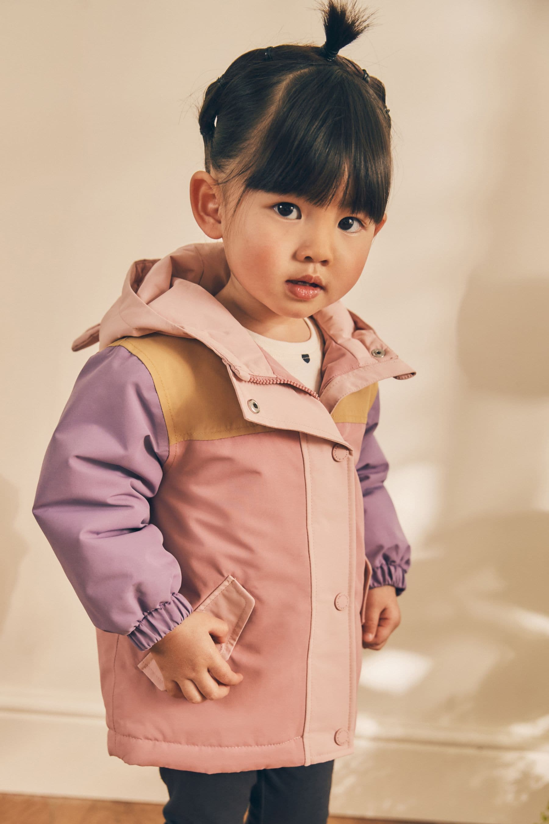 Pink Waterproof Colourblock Jacket (3mths-7yrs)