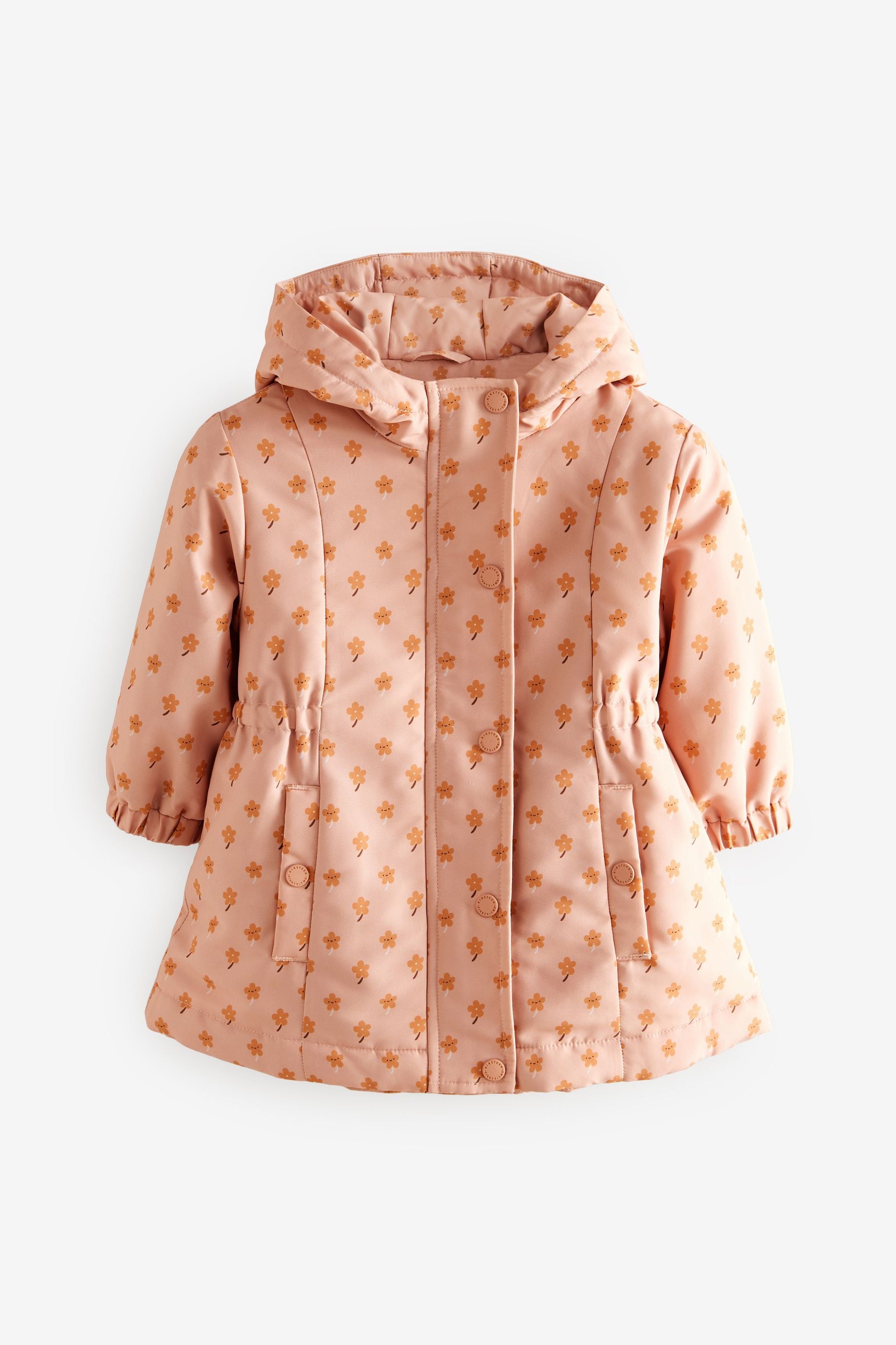 Pink Shower Resistant AOP Skirted Coat (3mths-7yrs)