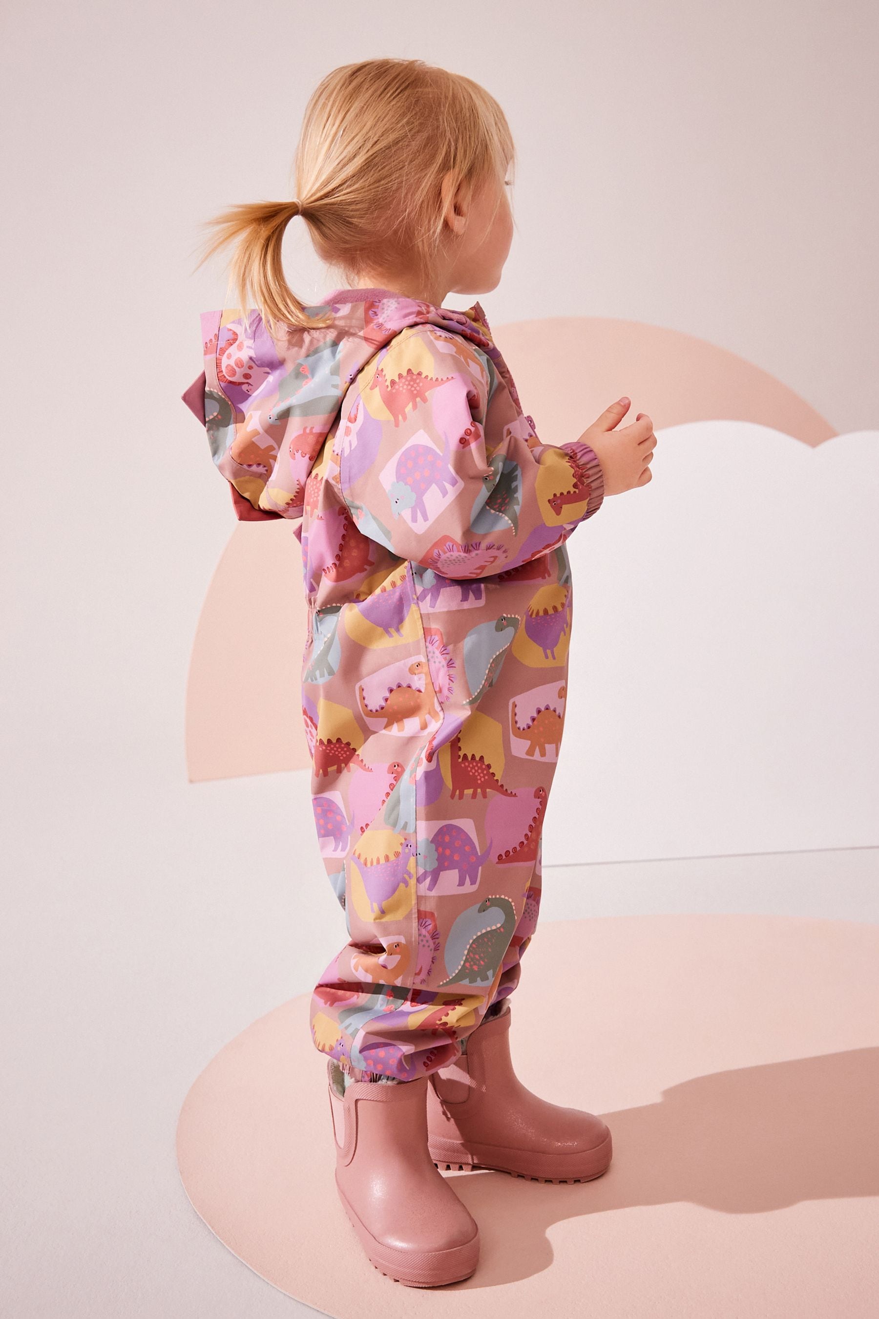 Multi Dino Waterproof Fleece Lined Puddlesuit (3mths-7yrs)