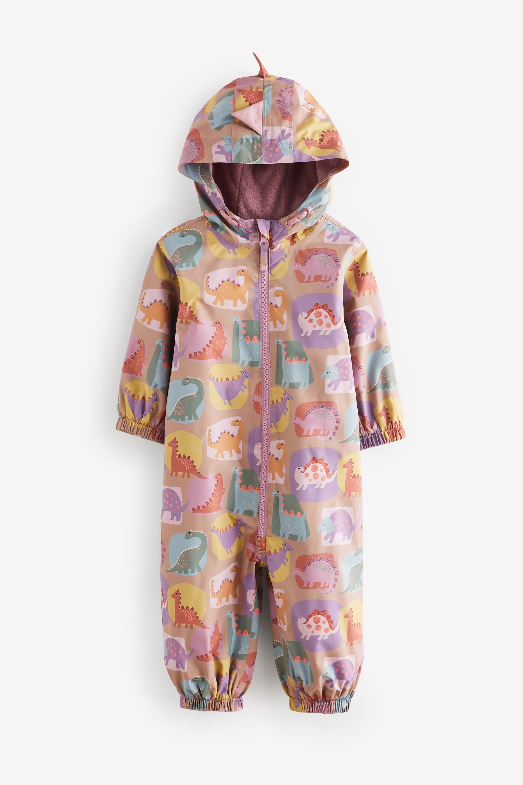 Multi Dino Waterproof Fleece Lined Puddlesuit (3mths-7yrs)