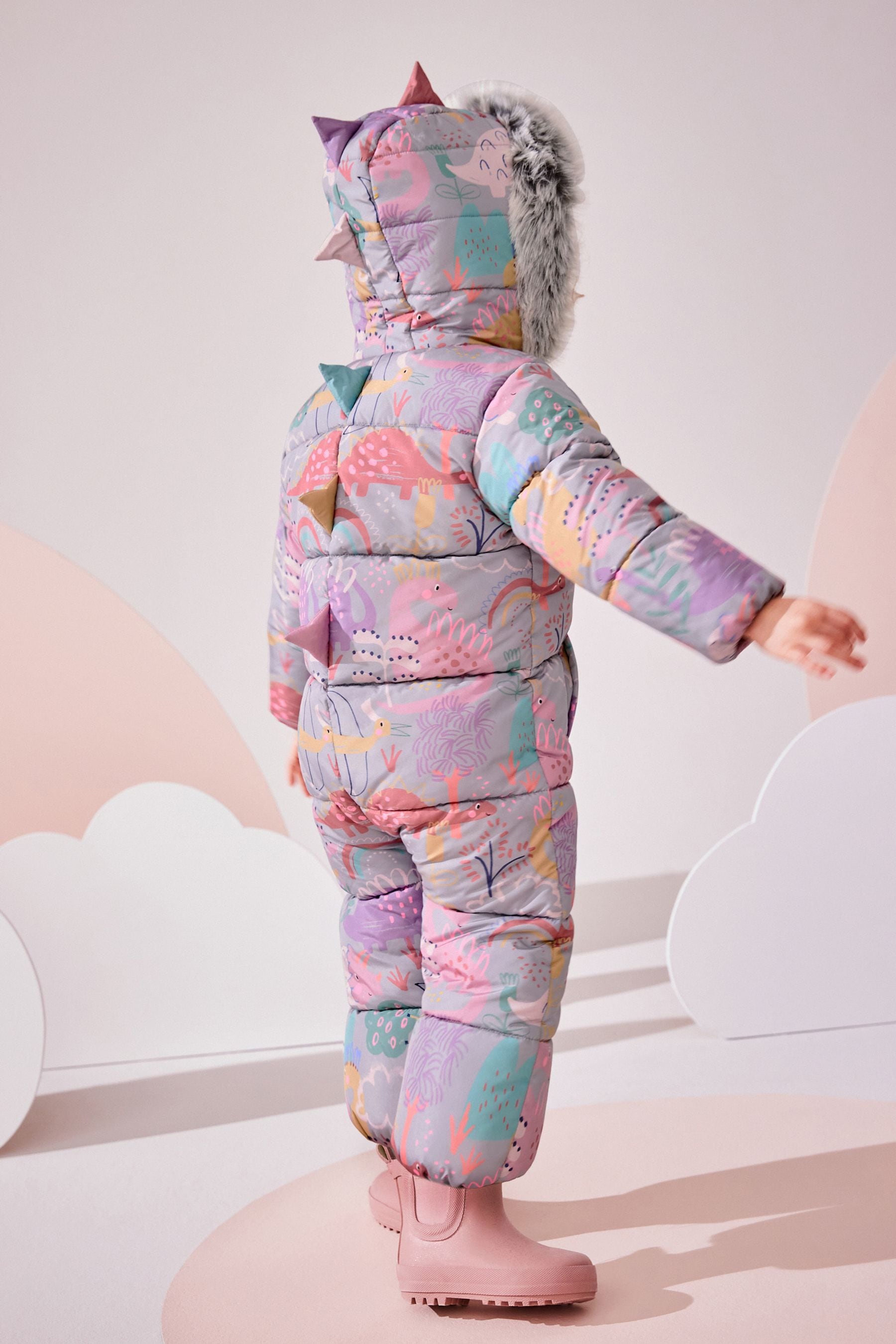 Multi Dinosaur Shower Resistant Printed Snowsuit (3mths-7yrs)