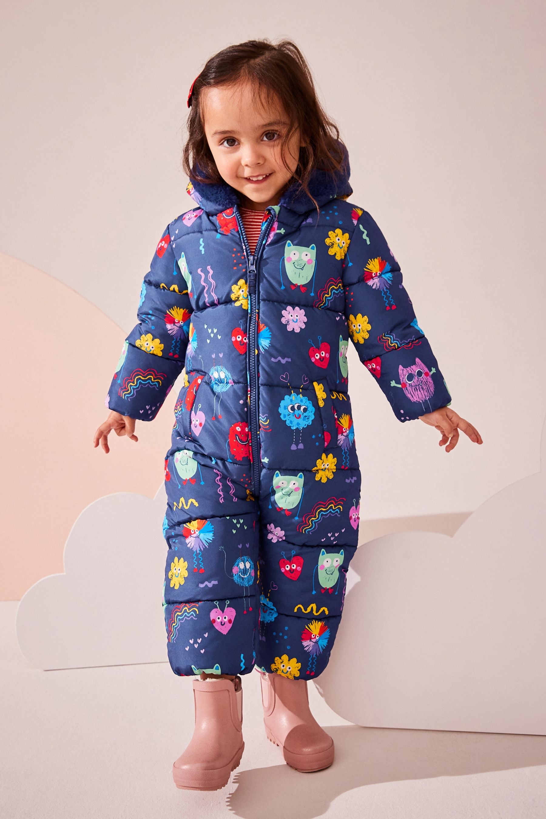 Navy Character Shower Resistant Printed Snowsuit (3mths-7yrs)