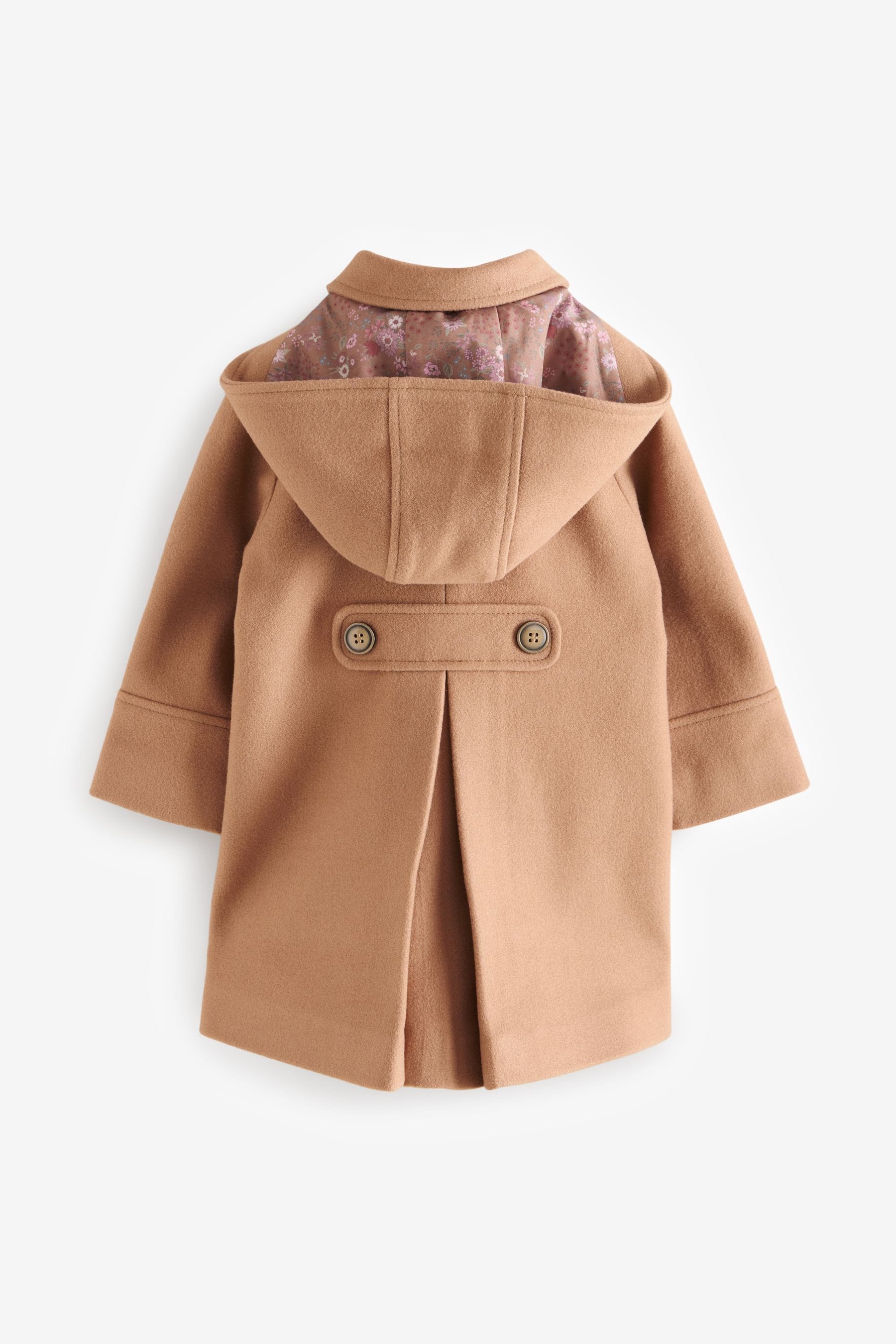 Camel Single Breasted Hooded Coat with Wool (3mths-10yrs)