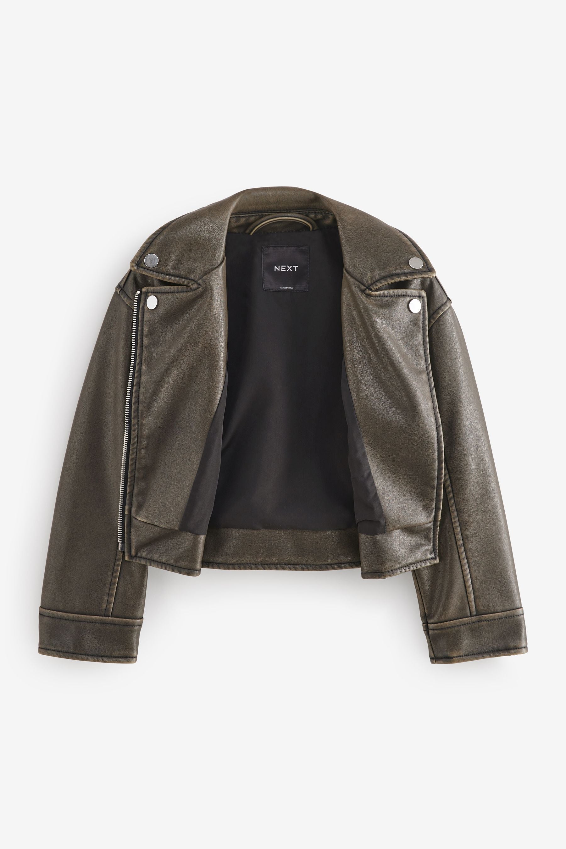 Black/Brown PU Biker Jacket (3-16yrs)