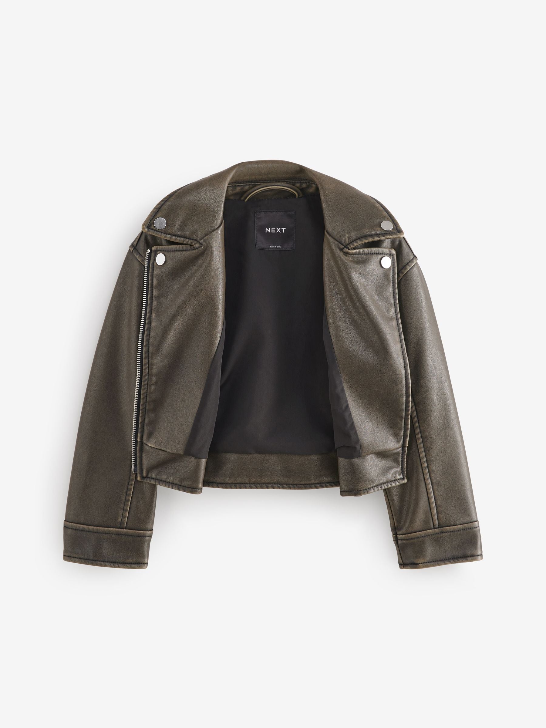 Black/Brown PU Biker Jacket (3-16yrs)